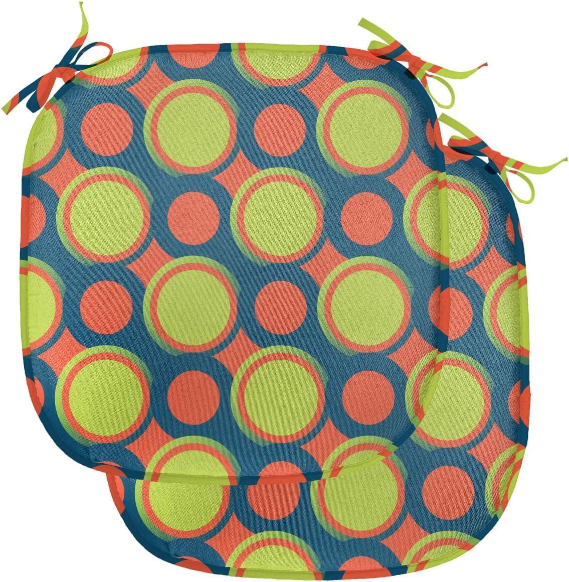 imageAmbesonne Romantic Chair Seating Cushion Set of 6 Valentines Day Style Rose Composition Love in Pastel Colors AntiSlip Seat Padding for Kitchen amp Patio 16x16 Aqua Dark Coral BeigeYellow Green Orange