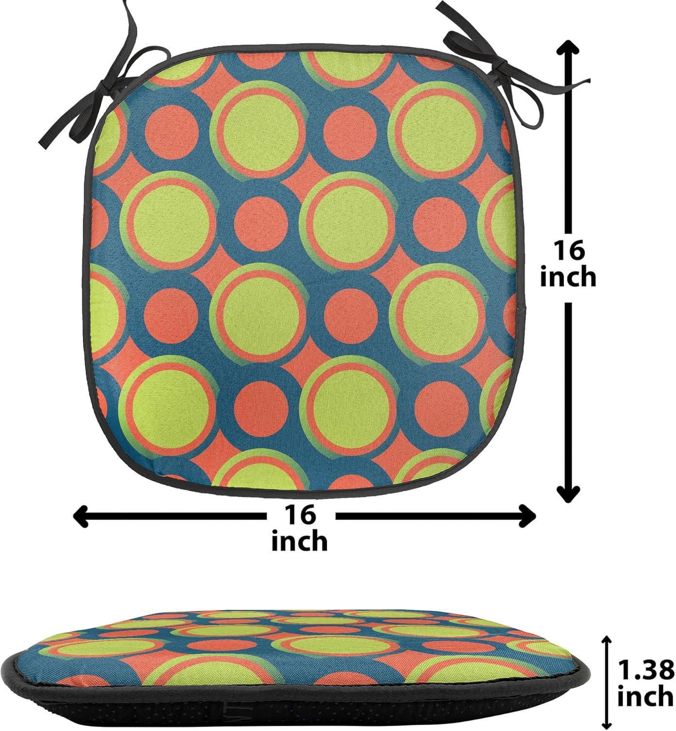imageAmbesonne Romantic Chair Seating Cushion Set of 6 Valentines Day Style Rose Composition Love in Pastel Colors AntiSlip Seat Padding for Kitchen amp Patio 16x16 Aqua Dark Coral BeigeYellow Green Orange