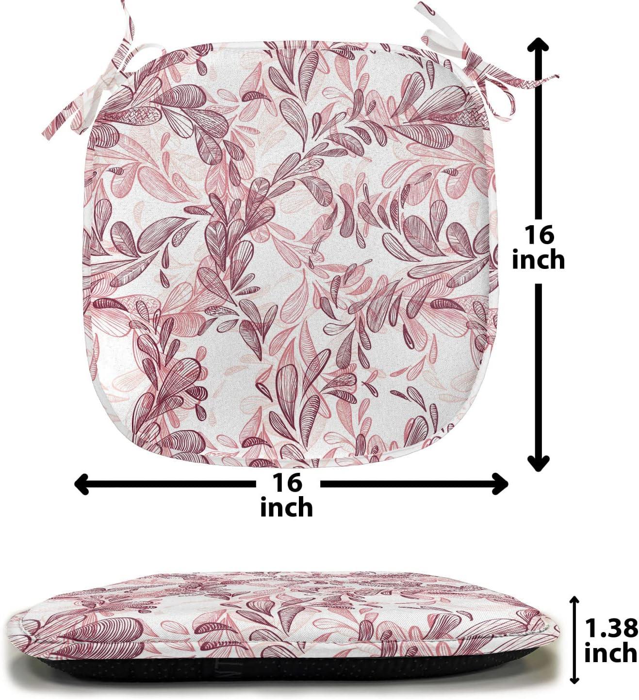 imageAmbesonne Romantic Chair Seating Cushion Set of 6 Valentines Day Style Rose Composition Love in Pastel Colors AntiSlip Seat Padding for Kitchen amp Patio 16x16 Aqua Dark Coral BeigeMaroon Coral and White