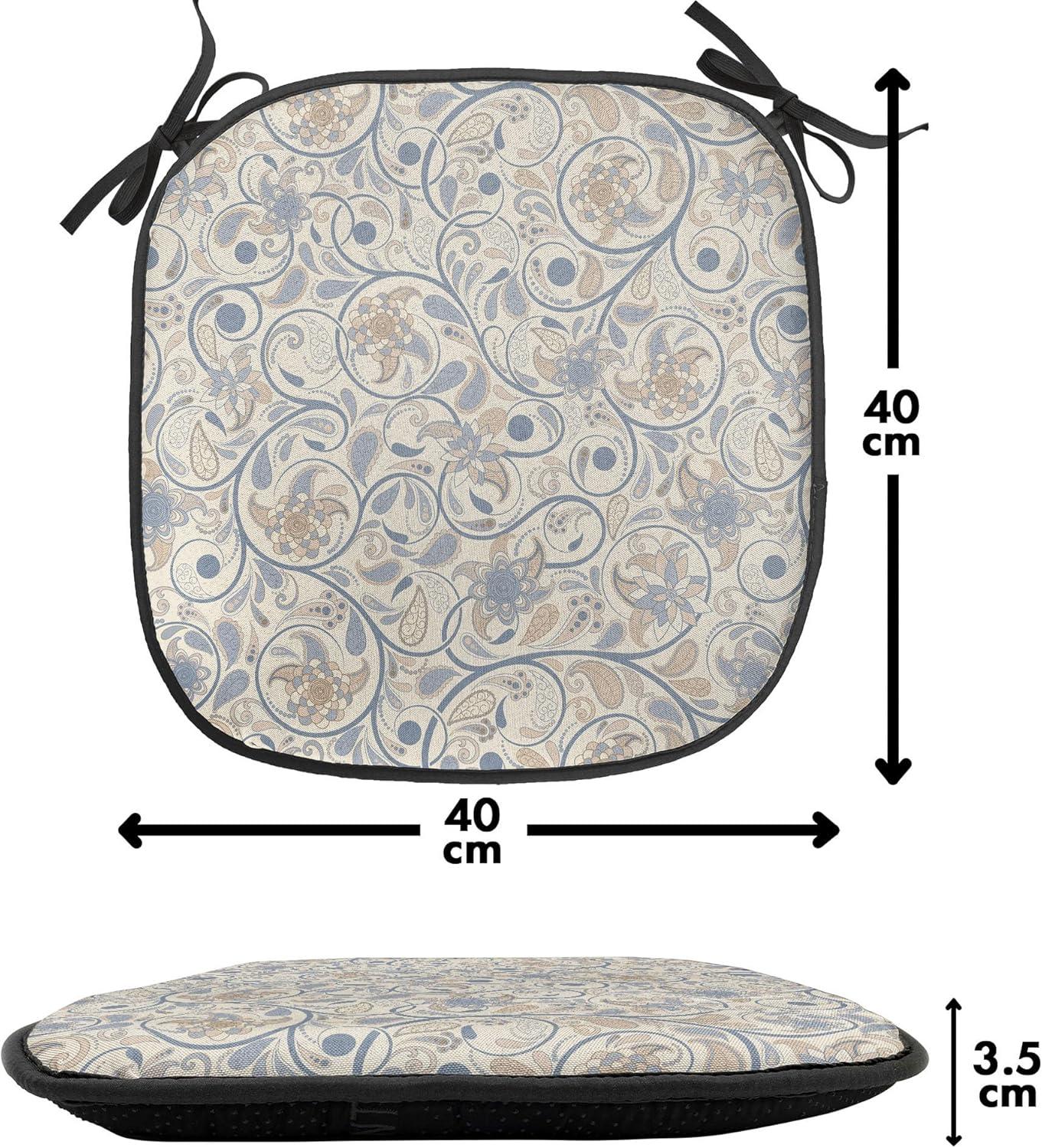 imageAmbesonne Romantic Chair Seating Cushion Set of 6 Valentines Day Style Rose Composition Love in Pastel Colors AntiSlip Seat Padding for Kitchen amp Patio 16x16 Aqua Dark Coral BeigeSlate Blue Beige Tan