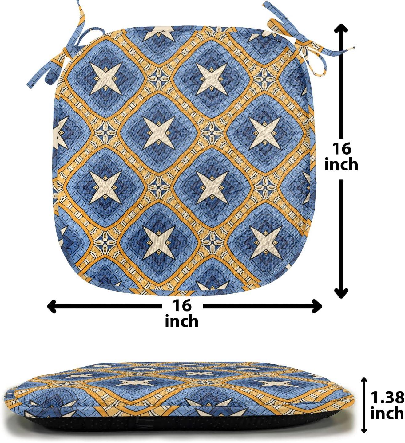 imageAmbesonne Romantic Chair Seating Cushion Set of 6 Valentines Day Style Rose Composition Love in Pastel Colors AntiSlip Seat Padding for Kitchen amp Patio 16x16 Aqua Dark Coral BeigeBlue Orange Beige