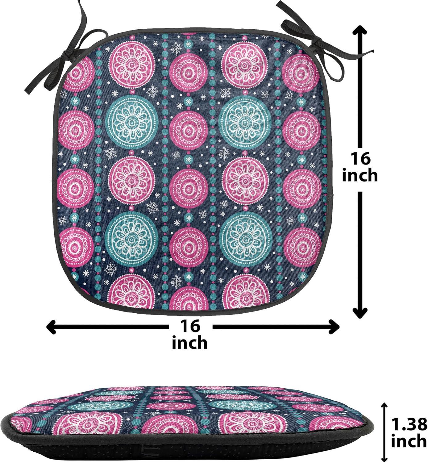 imageAmbesonne Romantic Chair Seating Cushion Set of 6 Valentines Day Style Rose Composition Love in Pastel Colors AntiSlip Seat Padding for Kitchen amp Patio 16x16 Aqua Dark Coral BeigeDark Blue Teal Pink