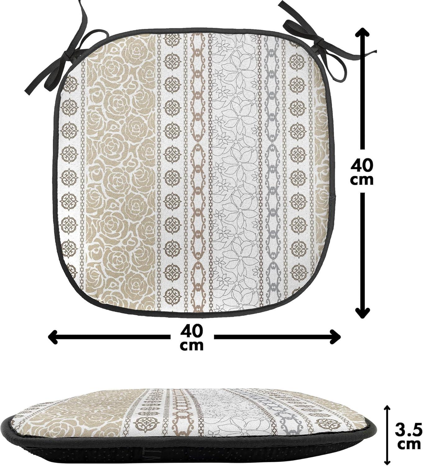 imageAmbesonne Romantic Chair Seating Cushion Set of 6 Valentines Day Style Rose Composition Love in Pastel Colors AntiSlip Seat Padding for Kitchen amp Patio 16x16 Aqua Dark Coral BeigeGrey Tan and White