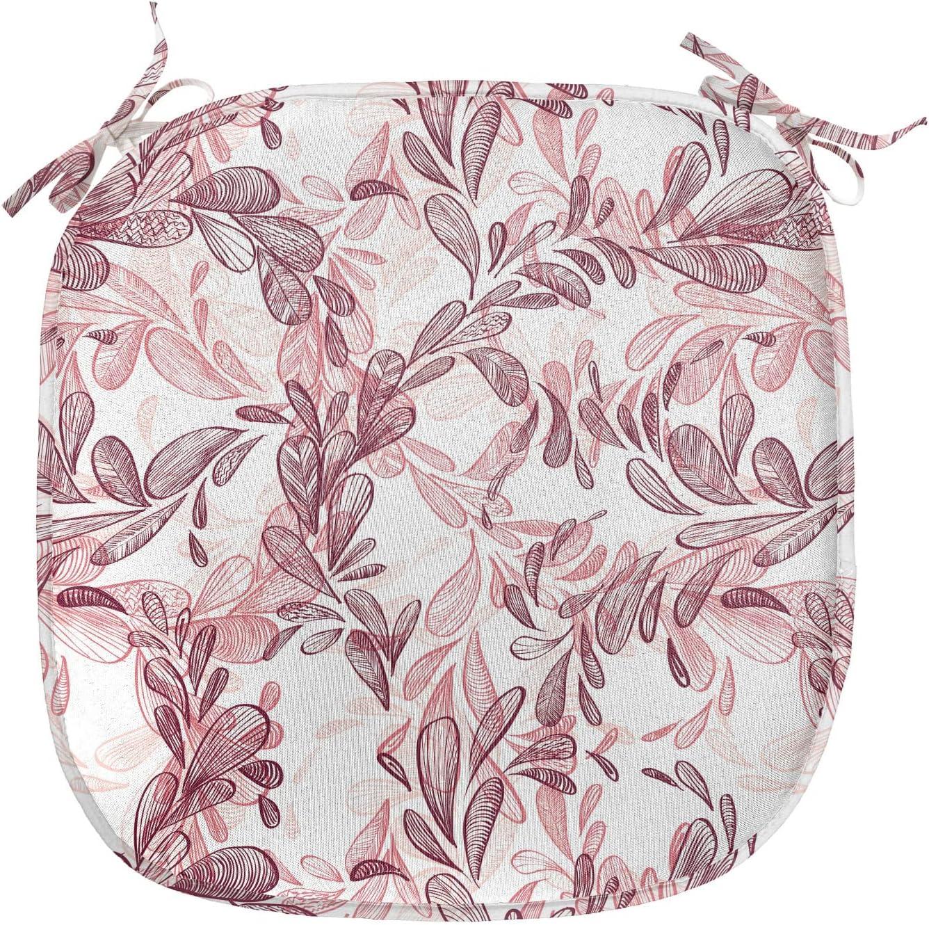 imageAmbesonne Romantic Chair Seating Cushion Set of 6 Valentines Day Style Rose Composition Love in Pastel Colors AntiSlip Seat Padding for Kitchen amp Patio 16x16 Aqua Dark Coral BeigeMaroon Coral and White