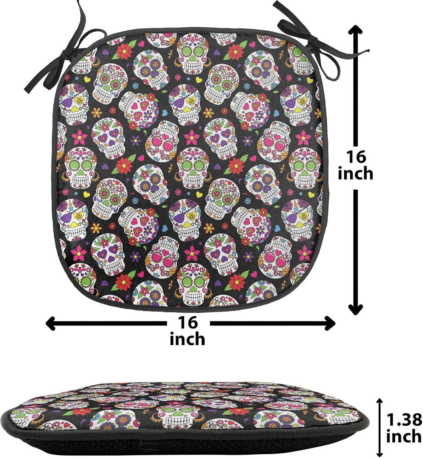 imageAmbesonne Romantic Chair Seating Cushion Set of 6 Valentines Day Style Rose Composition Love in Pastel Colors AntiSlip Seat Padding for Kitchen amp Patio 16x16 Aqua Dark Coral BeigeMulticolor