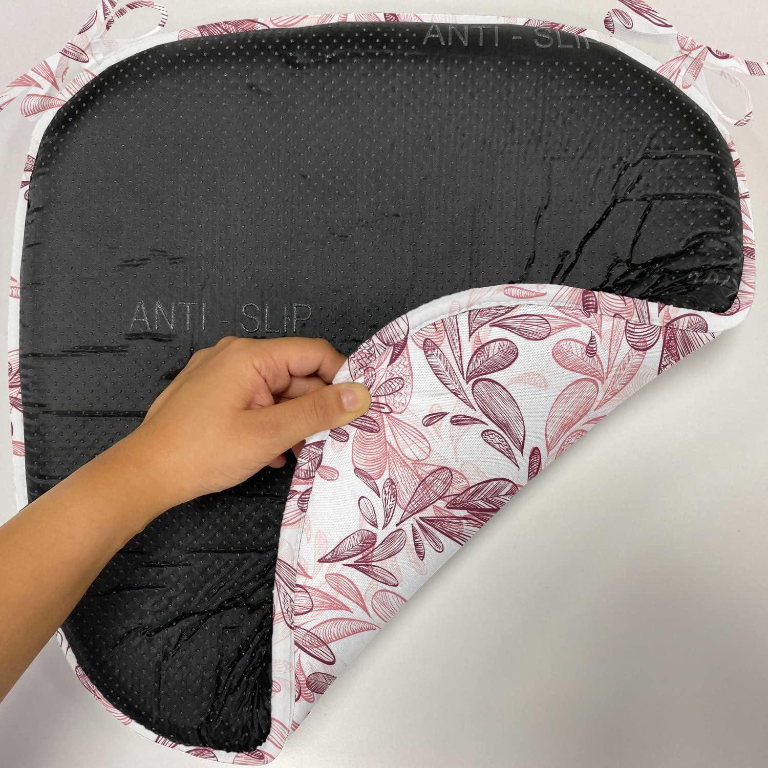 imageAmbesonne Romantic Chair Seating Cushion Set of 6 Valentines Day Style Rose Composition Love in Pastel Colors AntiSlip Seat Padding for Kitchen amp Patio 16x16 Aqua Dark Coral BeigeMaroon Coral and White