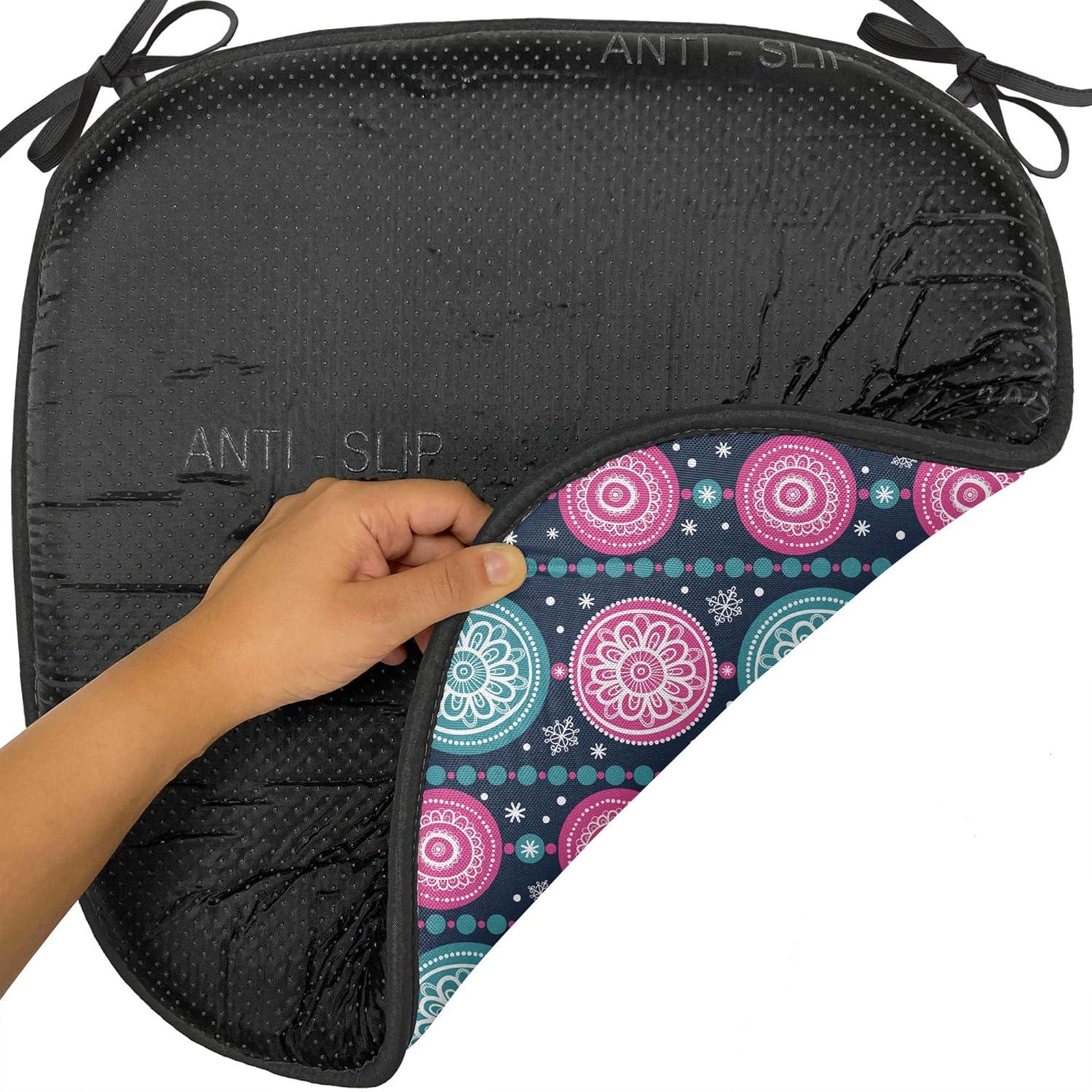 imageAmbesonne Romantic Chair Seating Cushion Set of 6 Valentines Day Style Rose Composition Love in Pastel Colors AntiSlip Seat Padding for Kitchen amp Patio 16x16 Aqua Dark Coral BeigeDark Blue Teal Pink