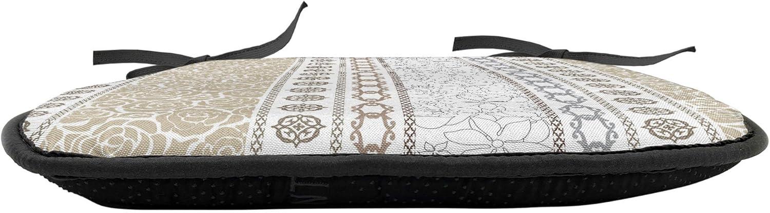 imageAmbesonne Romantic Chair Seating Cushion Set of 6 Valentines Day Style Rose Composition Love in Pastel Colors AntiSlip Seat Padding for Kitchen amp Patio 16x16 Aqua Dark Coral BeigeGrey Tan and White