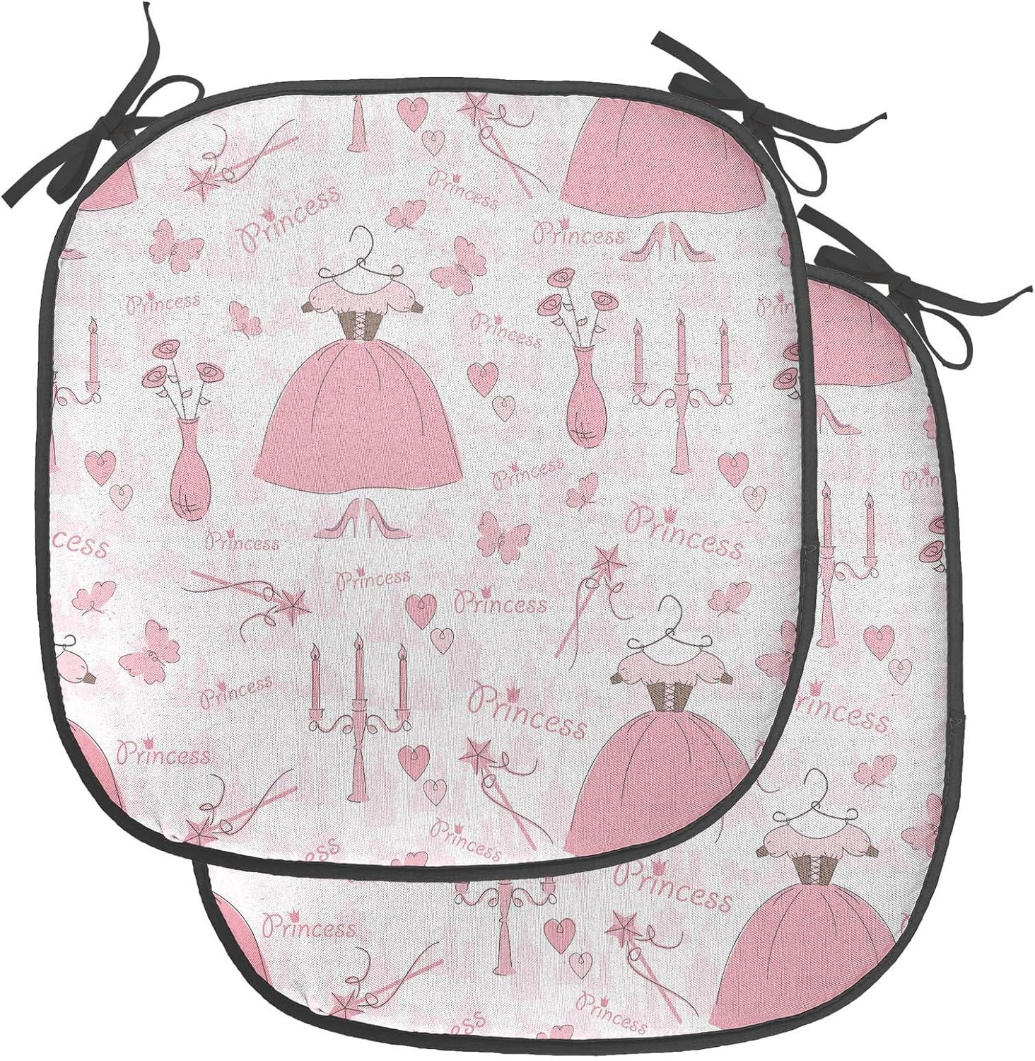 imageAmbesonne Romantic Chair Seating Cushion Set of 6 Valentines Day Style Rose Composition Love in Pastel Colors AntiSlip Seat Padding for Kitchen amp Patio 16x16 Aqua Dark Coral BeigeRose Pale Pink White
