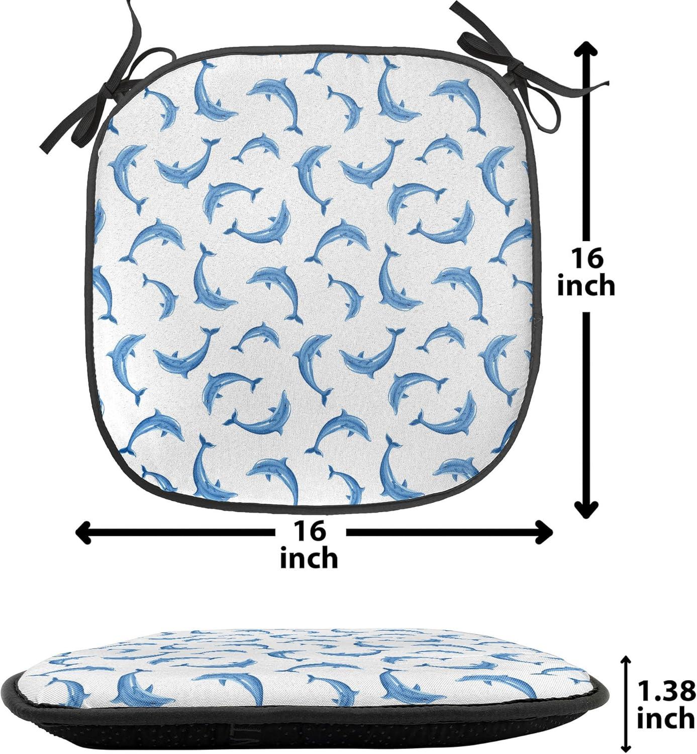 imageAmbesonne Romantic Chair Seating Cushion Set of 6 Valentines Day Style Rose Composition Love in Pastel Colors AntiSlip Seat Padding for Kitchen amp Patio 16x16 Aqua Dark Coral BeigeBlue White