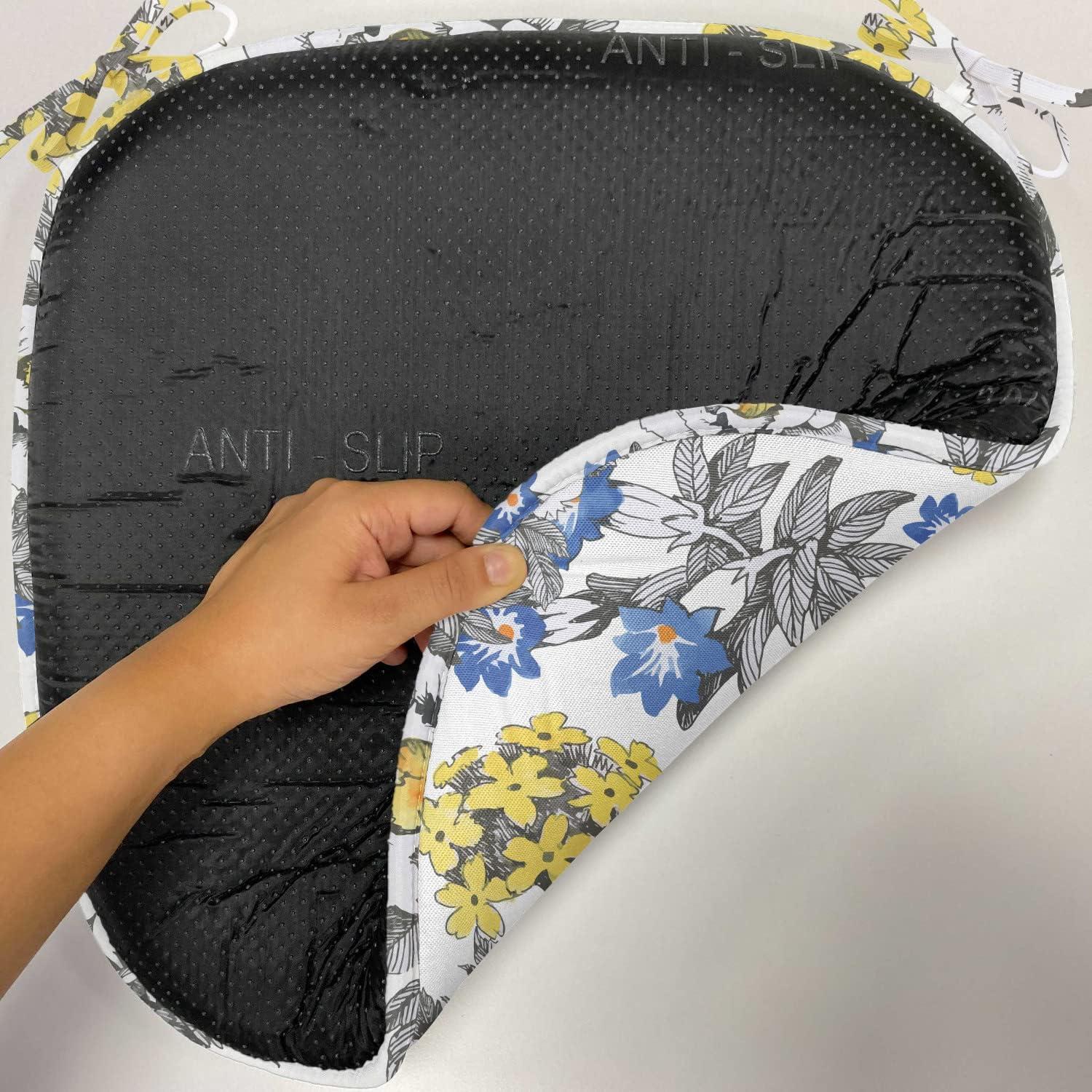 imageAmbesonne Romantic Chair Seating Cushion Set of 6 Valentines Day Style Rose Composition Love in Pastel Colors AntiSlip Seat Padding for Kitchen amp Patio 16x16 Aqua Dark Coral BeigeDark Grey Yellow