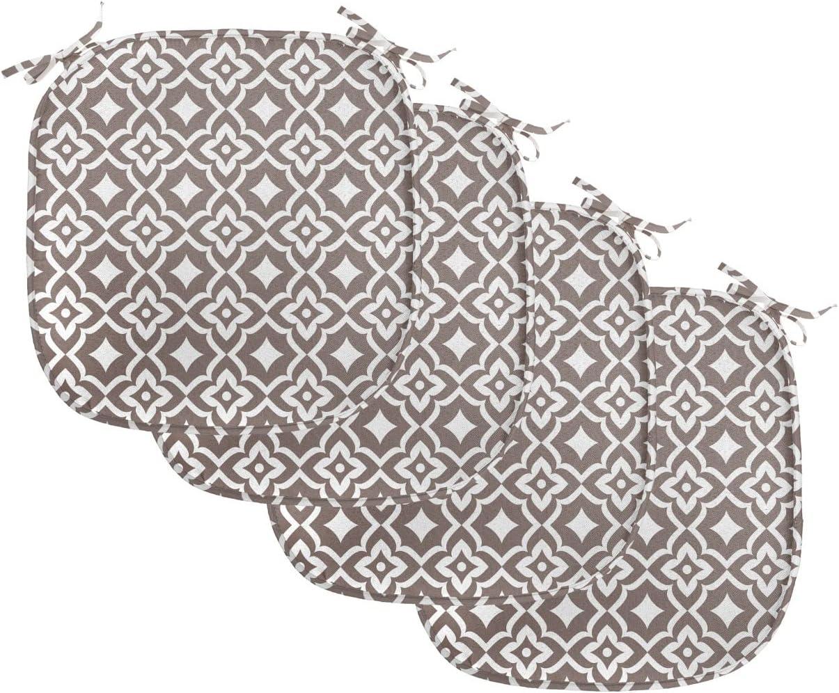 imageAmbesonne Romantic Chair Seating Cushion Set of 6 Valentines Day Style Rose Composition Love in Pastel Colors AntiSlip Seat Padding for Kitchen amp Patio 16x16 Aqua Dark Coral BeigeWhite and Taupe