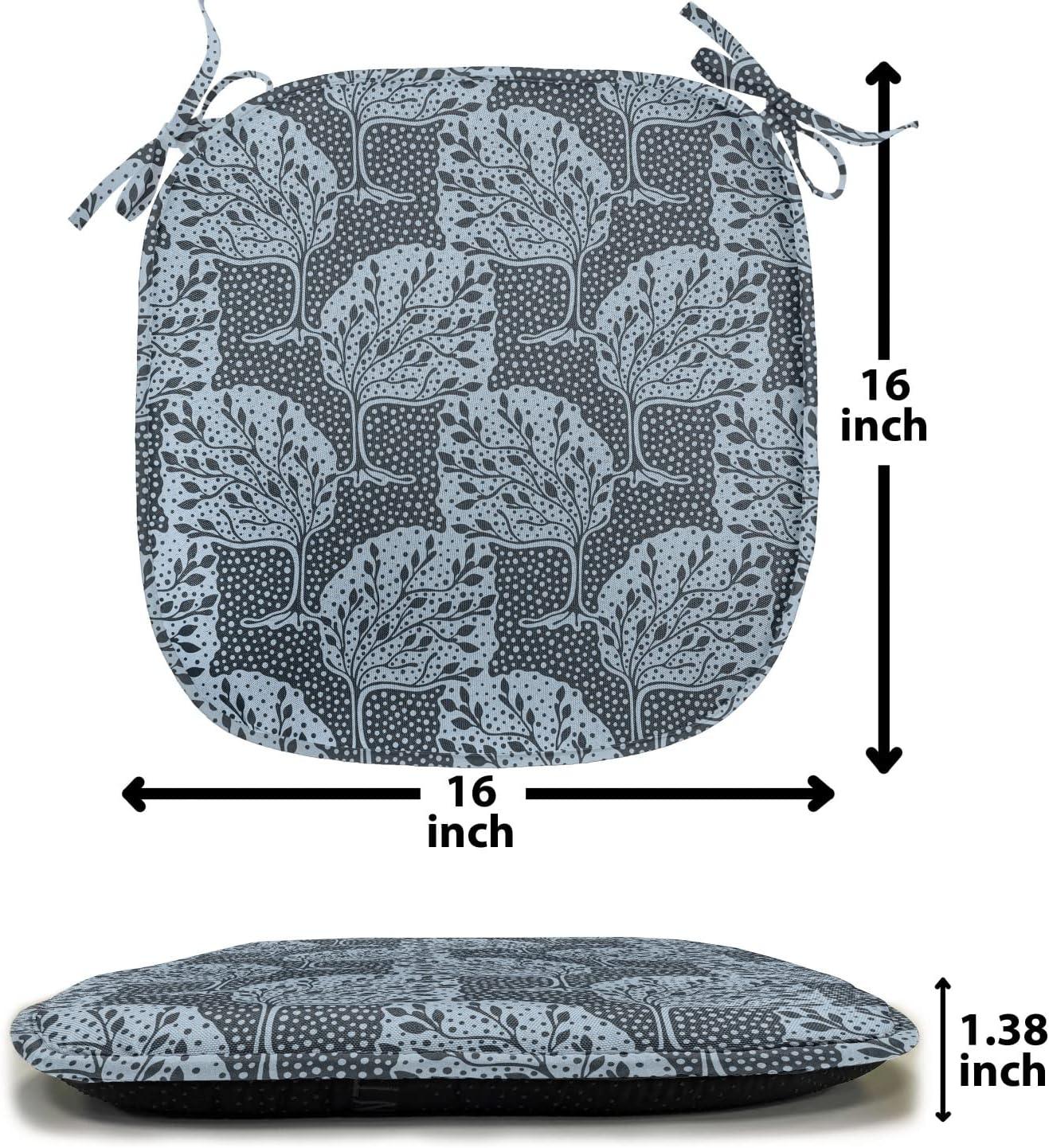 imageAmbesonne Romantic Chair Seating Cushion Set of 6 Valentines Day Style Rose Composition Love in Pastel Colors AntiSlip Seat Padding for Kitchen amp Patio 16x16 Aqua Dark Coral BeigePale Blue Dark Blue