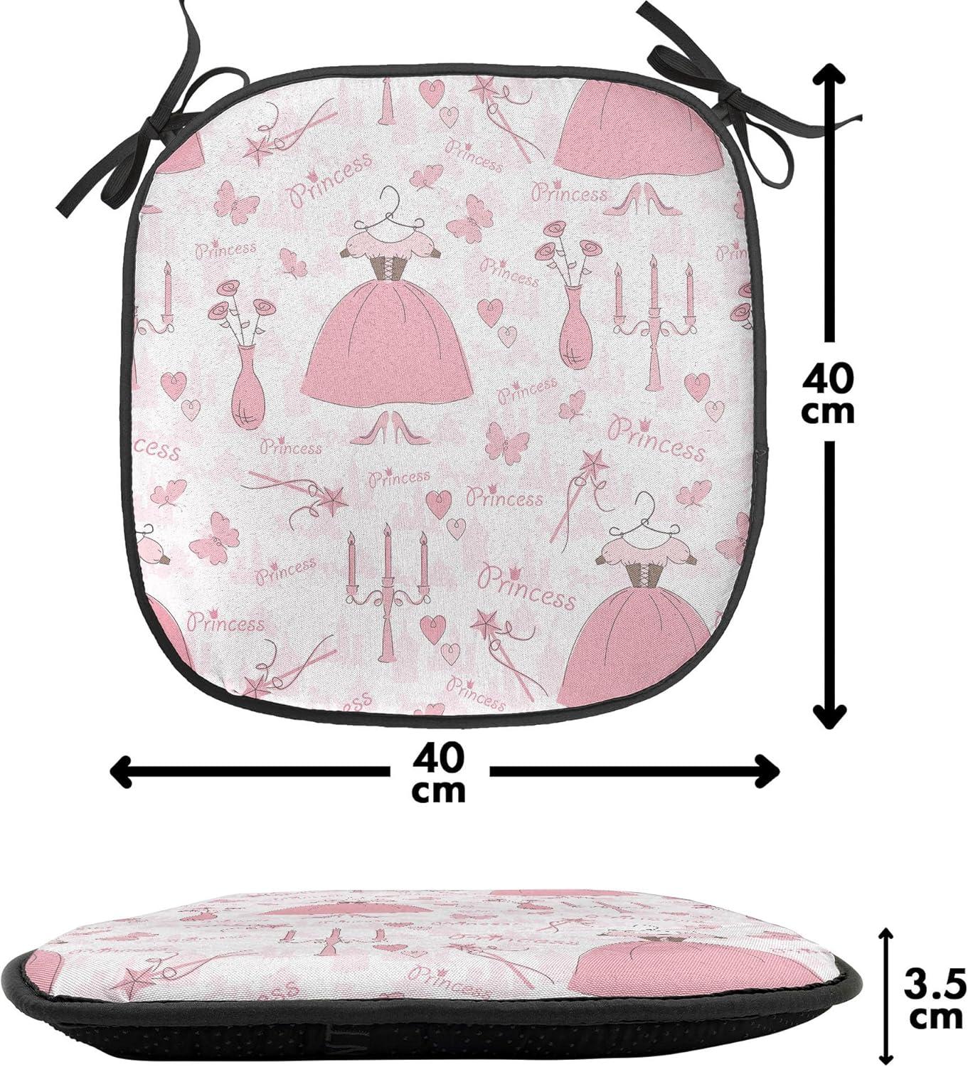 imageAmbesonne Romantic Chair Seating Cushion Set of 6 Valentines Day Style Rose Composition Love in Pastel Colors AntiSlip Seat Padding for Kitchen amp Patio 16x16 Aqua Dark Coral BeigeRose Pale Pink White