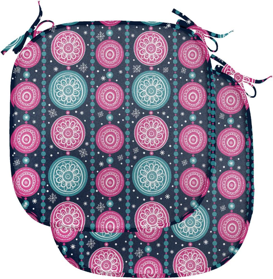 imageAmbesonne Romantic Chair Seating Cushion Set of 6 Valentines Day Style Rose Composition Love in Pastel Colors AntiSlip Seat Padding for Kitchen amp Patio 16x16 Aqua Dark Coral BeigeDark Blue Teal Pink