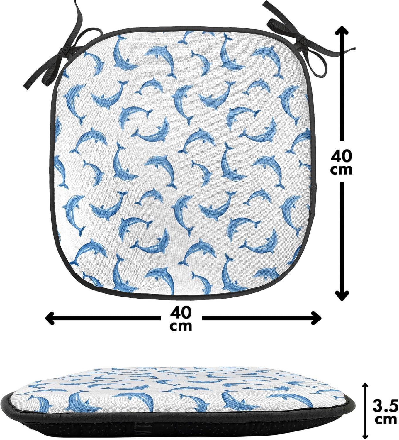 imageAmbesonne Romantic Chair Seating Cushion Set of 6 Valentines Day Style Rose Composition Love in Pastel Colors AntiSlip Seat Padding for Kitchen amp Patio 16x16 Aqua Dark Coral BeigeBlue White