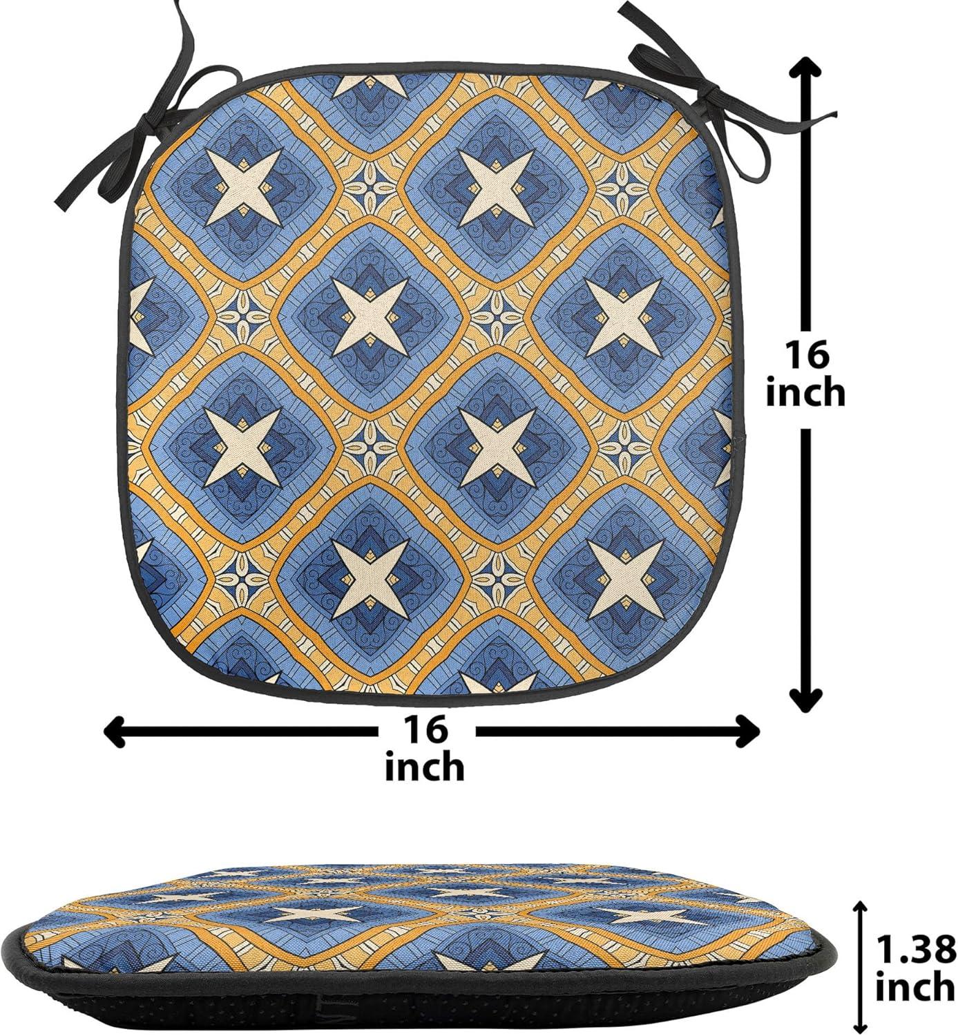 imageAmbesonne Romantic Chair Seating Cushion Set of 6 Valentines Day Style Rose Composition Love in Pastel Colors AntiSlip Seat Padding for Kitchen amp Patio 16x16 Aqua Dark Coral BeigeBlue Orange Beige