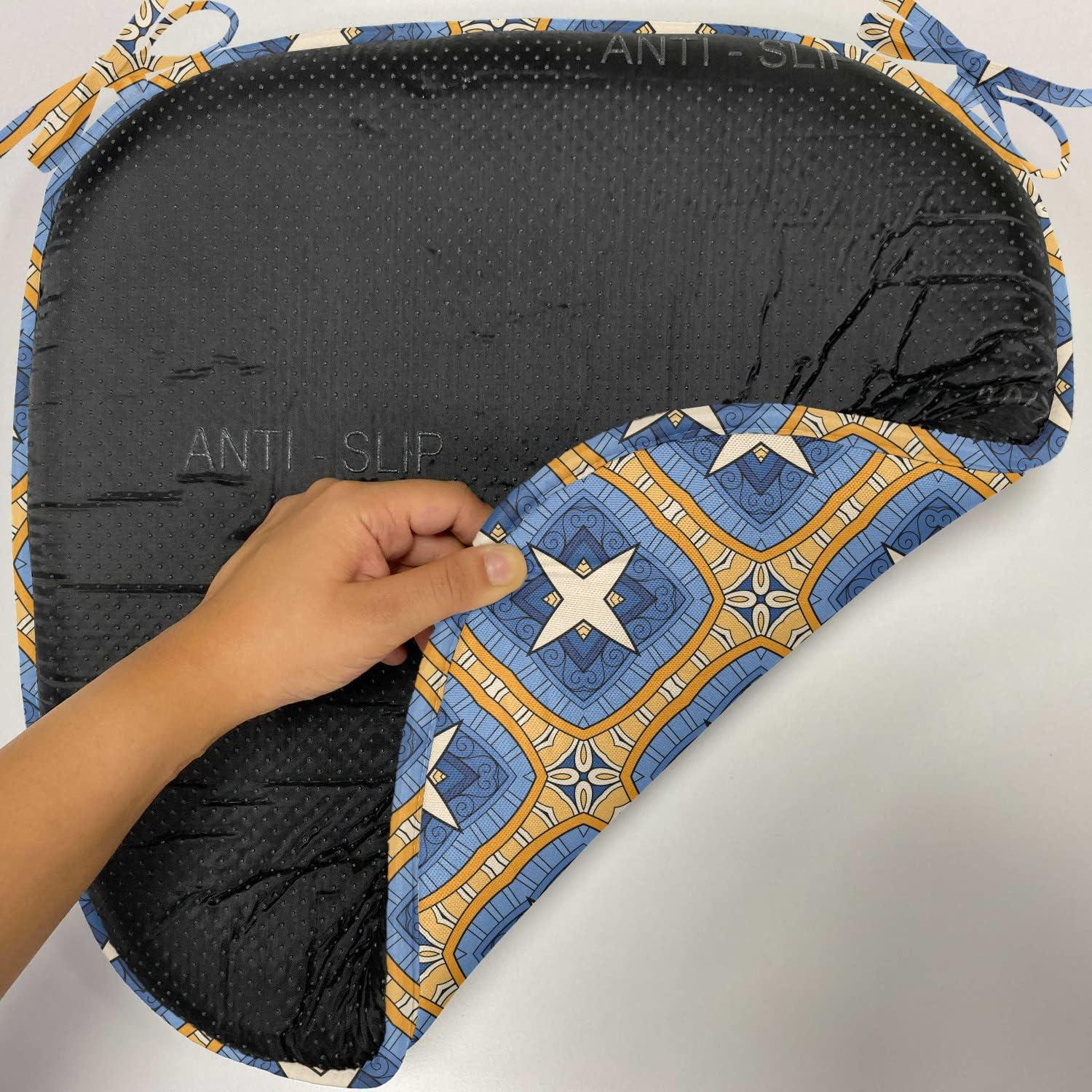 imageAmbesonne Romantic Chair Seating Cushion Set of 6 Valentines Day Style Rose Composition Love in Pastel Colors AntiSlip Seat Padding for Kitchen amp Patio 16x16 Aqua Dark Coral BeigeBlue Orange Beige