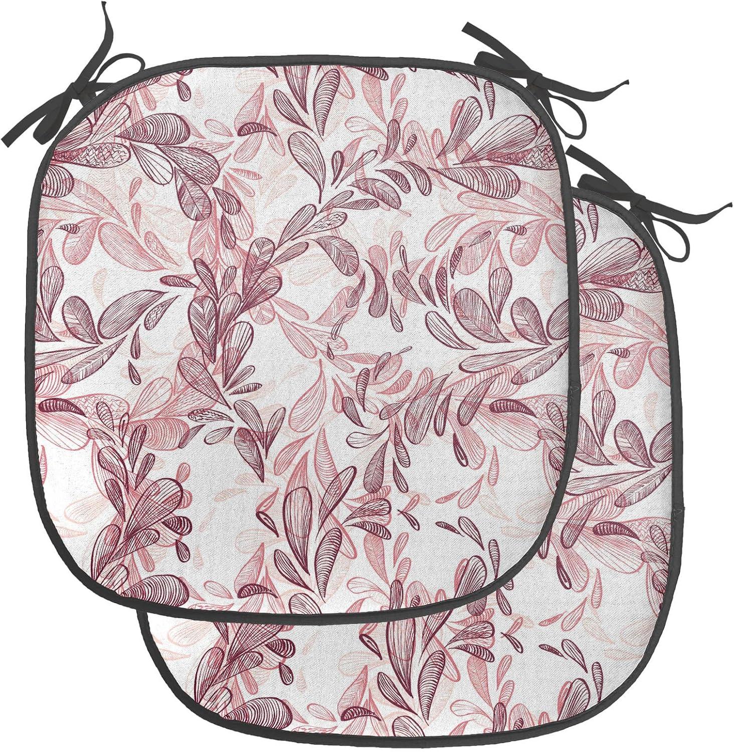 imageAmbesonne Romantic Chair Seating Cushion Set of 6 Valentines Day Style Rose Composition Love in Pastel Colors AntiSlip Seat Padding for Kitchen amp Patio 16x16 Aqua Dark Coral BeigeMaroon Coral and White