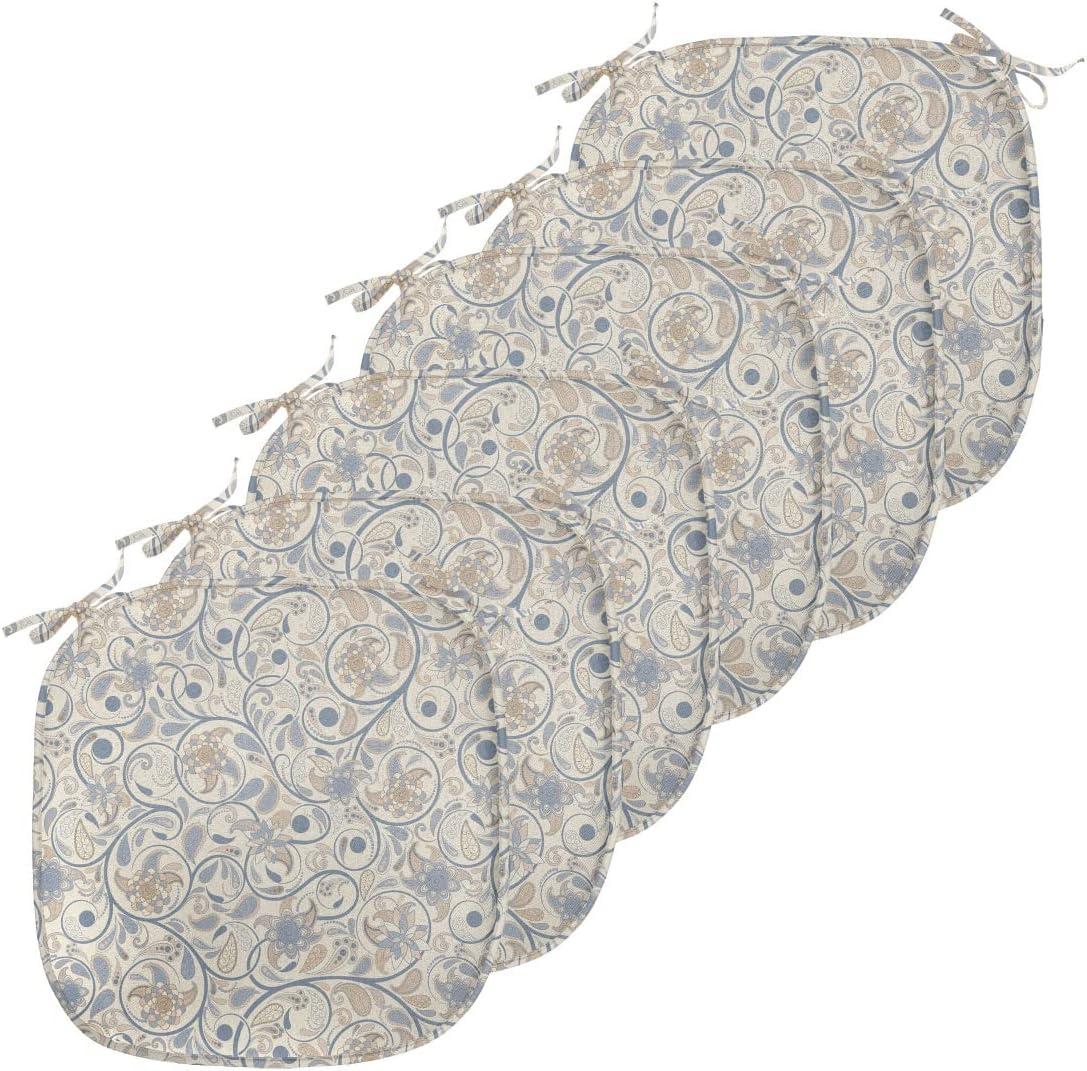 imageAmbesonne Romantic Chair Seating Cushion Set of 6 Valentines Day Style Rose Composition Love in Pastel Colors AntiSlip Seat Padding for Kitchen amp Patio 16x16 Aqua Dark Coral BeigeSlate Blue Beige Tan