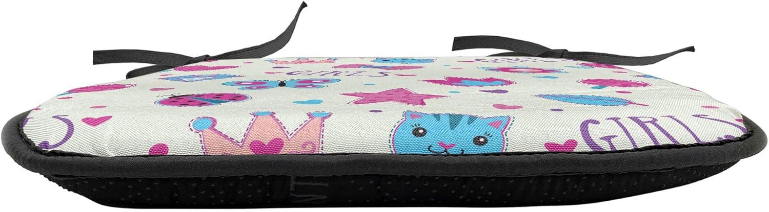 imageAmbesonne Romantic Chair Seating Cushion Set of 6 Valentines Day Style Rose Composition Love in Pastel Colors AntiSlip Seat Padding for Kitchen amp Patio 16x16 Aqua Dark Coral BeigeFuchsia and Blue