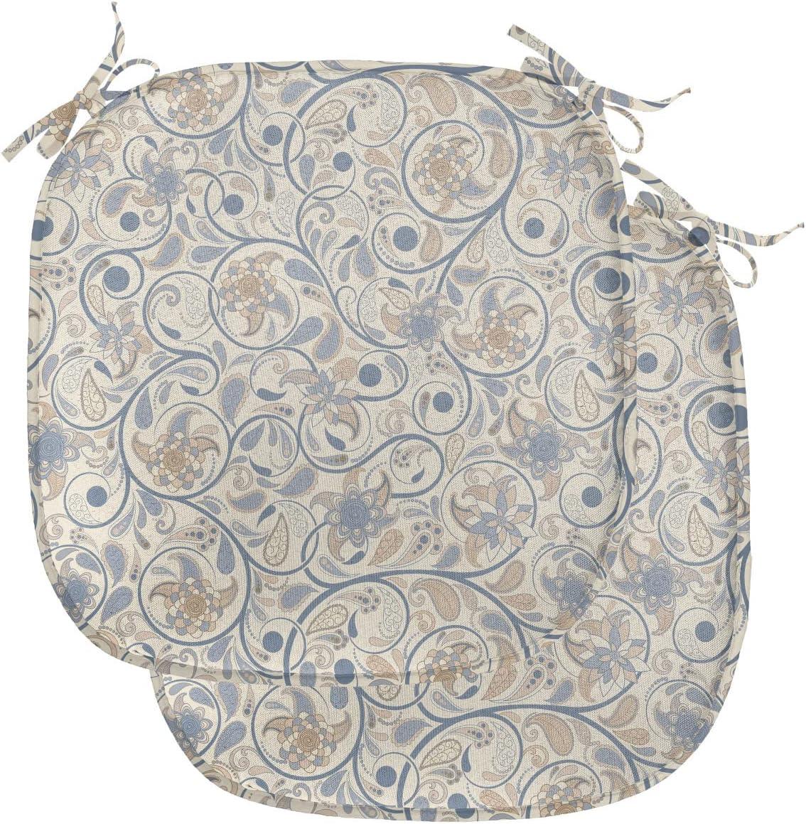 imageAmbesonne Romantic Chair Seating Cushion Set of 6 Valentines Day Style Rose Composition Love in Pastel Colors AntiSlip Seat Padding for Kitchen amp Patio 16x16 Aqua Dark Coral BeigeSlate Blue Beige Tan