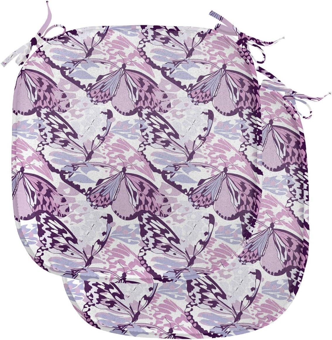 imageAmbesonne Romantic Chair Seating Cushion Set of 6 Valentines Day Style Rose Composition Love in Pastel Colors AntiSlip Seat Padding for Kitchen amp Patio 16x16 Aqua Dark Coral BeigeLavender Lilac Violet