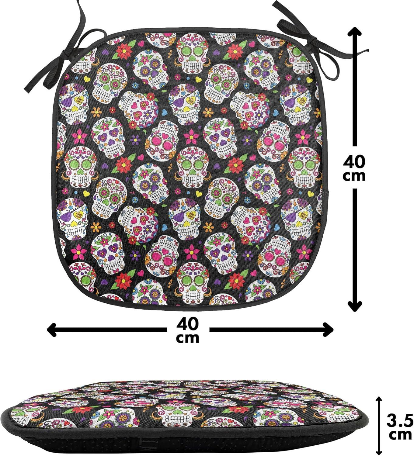 imageAmbesonne Romantic Chair Seating Cushion Set of 6 Valentines Day Style Rose Composition Love in Pastel Colors AntiSlip Seat Padding for Kitchen amp Patio 16x16 Aqua Dark Coral BeigeMulticolor