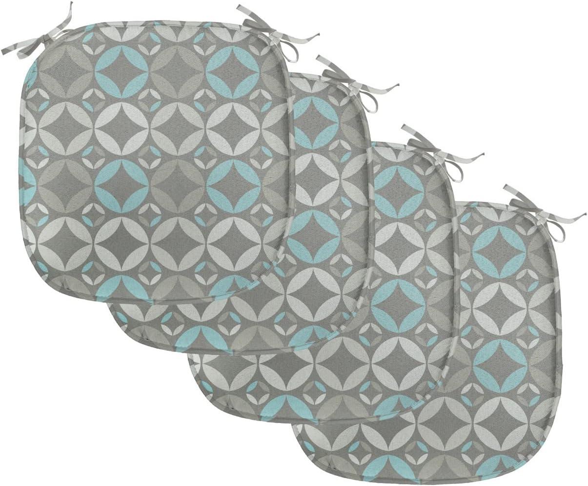 imageAmbesonne Romantic Chair Seating Cushion Set of 6 Valentines Day Style Rose Composition Love in Pastel Colors AntiSlip Seat Padding for Kitchen amp Patio 16x16 Aqua Dark Coral BeigeGrey Pale Blue Pale Grey