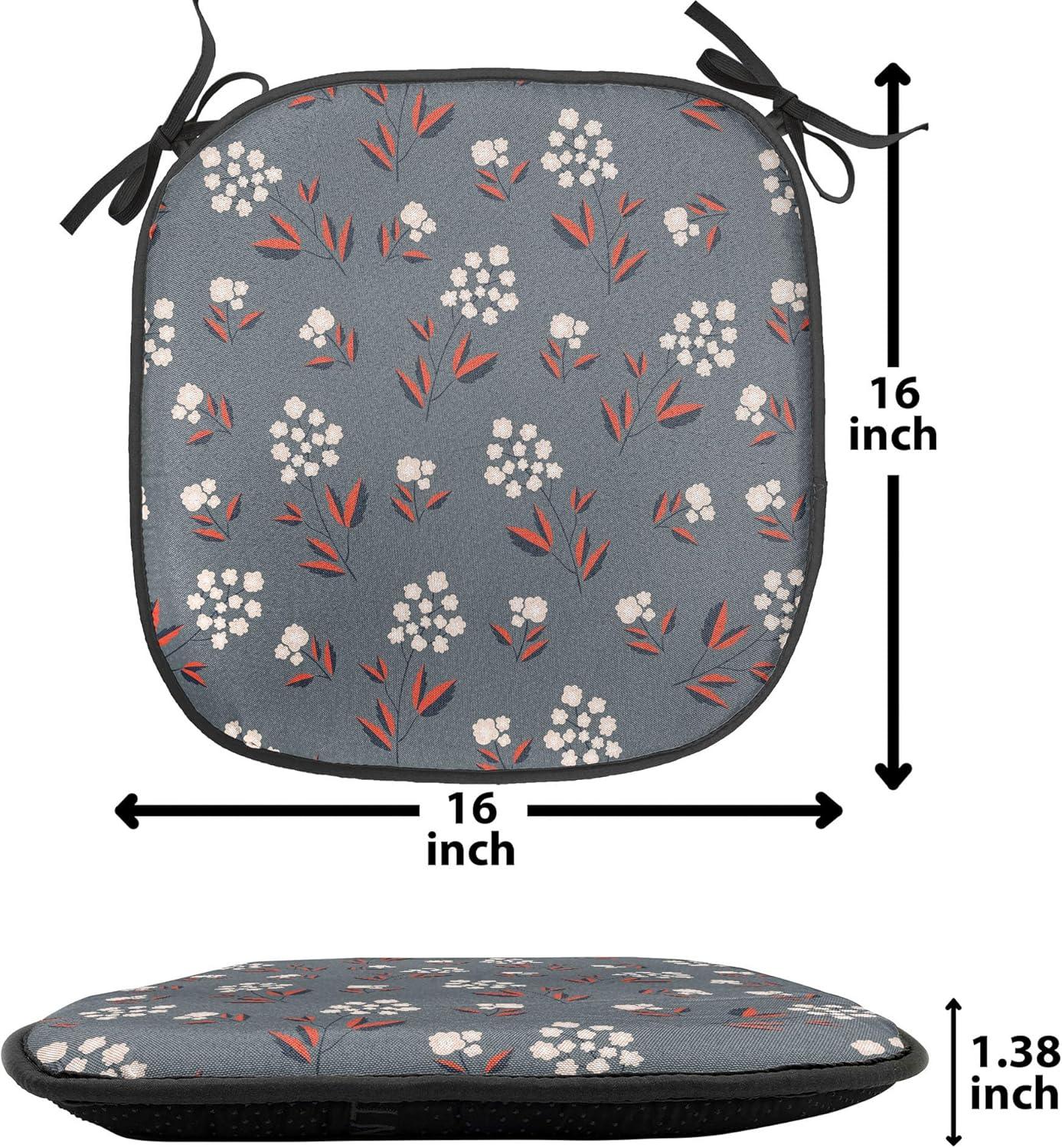 imageAmbesonne Romantic Chair Seating Cushion Set of 6 Valentines Day Style Rose Composition Love in Pastel Colors AntiSlip Seat Padding for Kitchen amp Patio 16x16 Aqua Dark Coral BeigePale Peach Vermilion