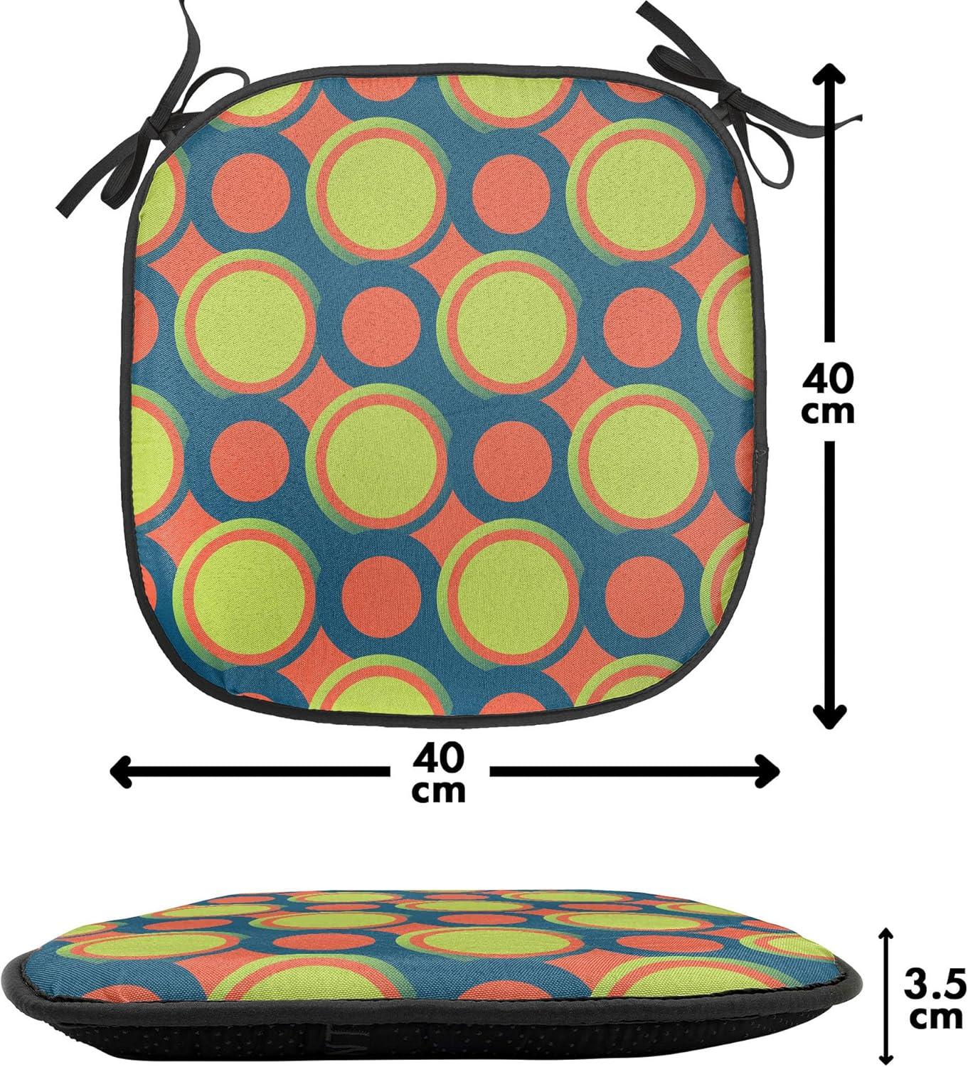 imageAmbesonne Romantic Chair Seating Cushion Set of 6 Valentines Day Style Rose Composition Love in Pastel Colors AntiSlip Seat Padding for Kitchen amp Patio 16x16 Aqua Dark Coral BeigeYellow Green Orange