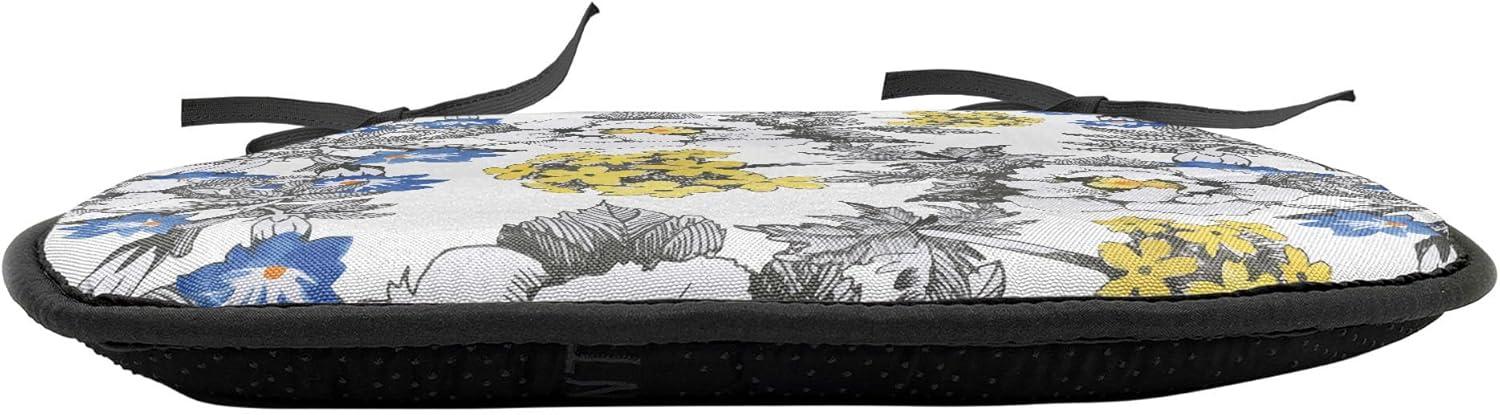 imageAmbesonne Romantic Chair Seating Cushion Set of 6 Valentines Day Style Rose Composition Love in Pastel Colors AntiSlip Seat Padding for Kitchen amp Patio 16x16 Aqua Dark Coral BeigeDark Grey Yellow