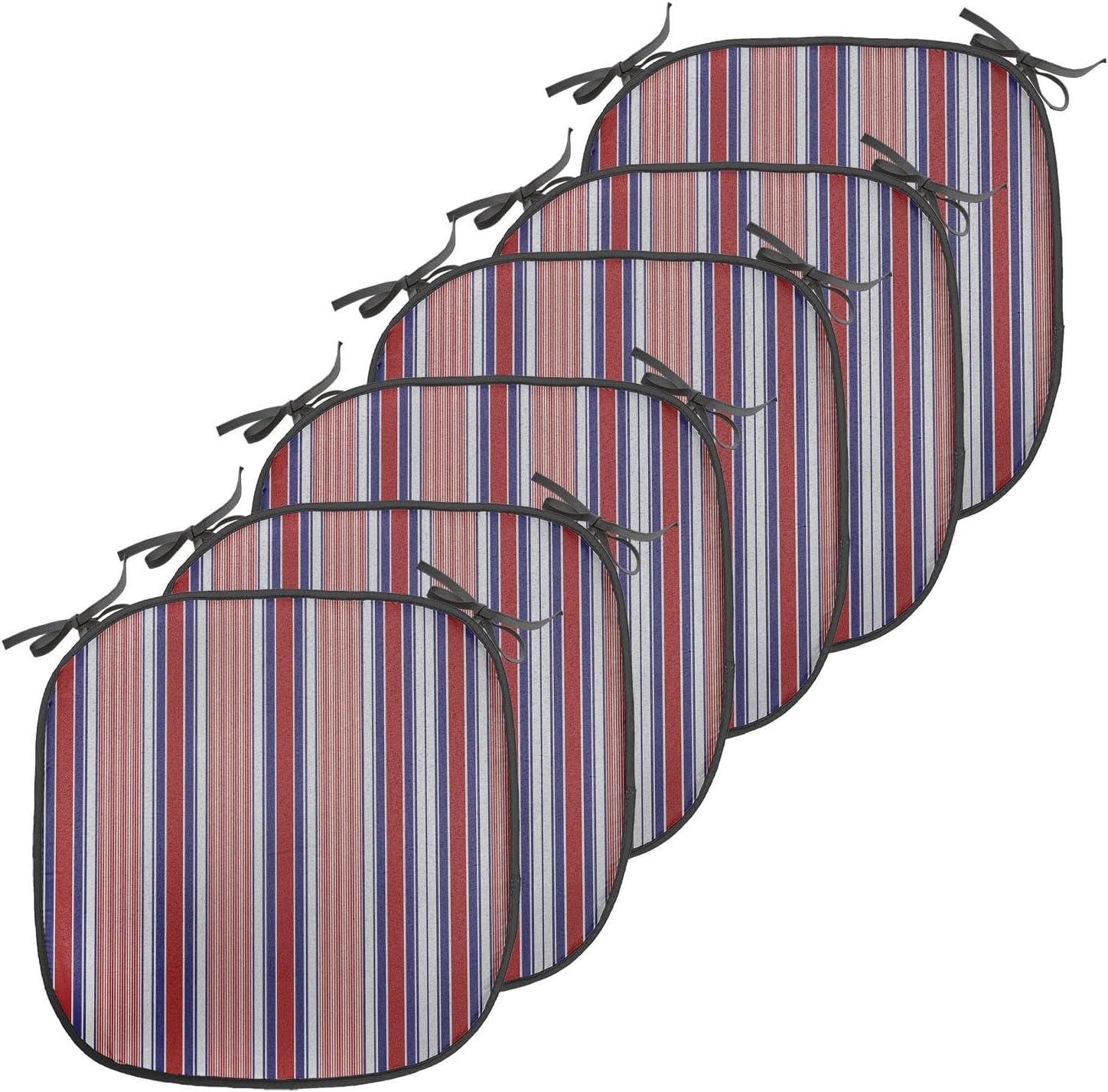 imageAmbesonne Romantic Chair Seating Cushion Set of 6 Valentines Day Style Rose Composition Love in Pastel Colors AntiSlip Seat Padding for Kitchen amp Patio 16x16 Aqua Dark Coral BeigeRuby Navy Blue Grey