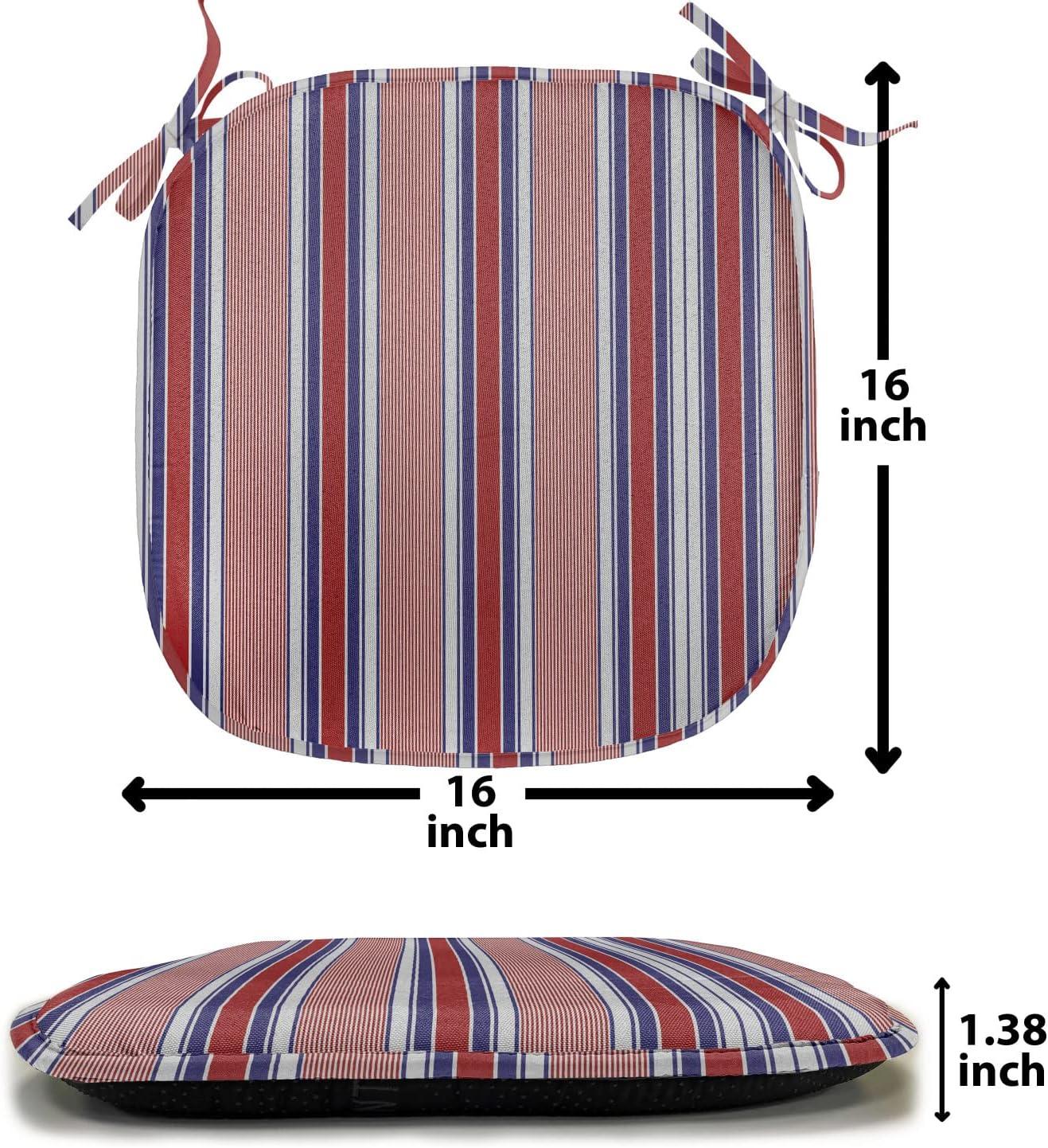 imageAmbesonne Romantic Chair Seating Cushion Set of 6 Valentines Day Style Rose Composition Love in Pastel Colors AntiSlip Seat Padding for Kitchen amp Patio 16x16 Aqua Dark Coral BeigeRuby Navy Blue Grey