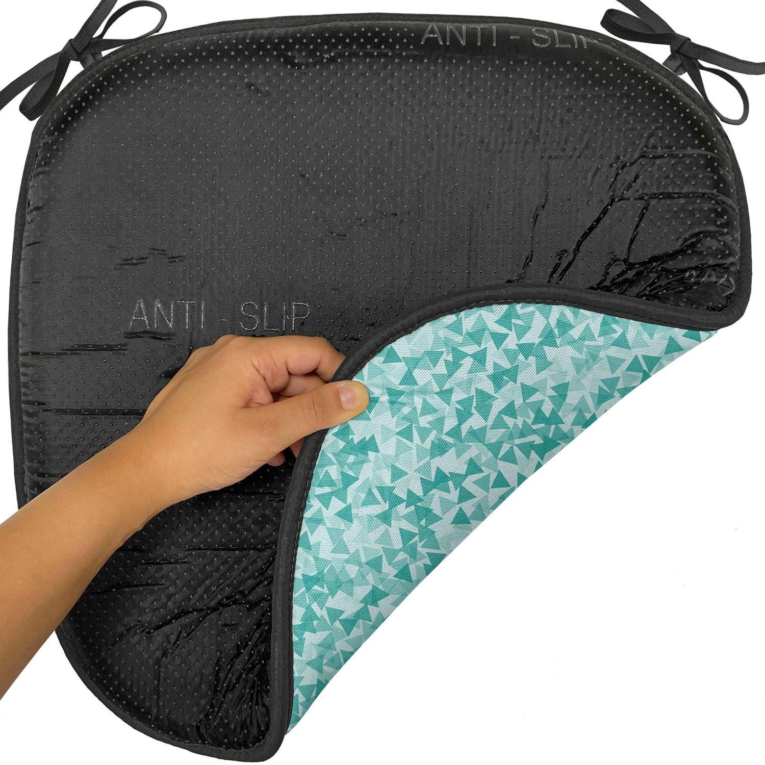 imageAmbesonne Romantic Chair Seating Cushion Set of 6 Valentines Day Style Rose Composition Love in Pastel Colors AntiSlip Seat Padding for Kitchen amp Patio 16x16 Aqua Dark Coral BeigeTurquoise Teal