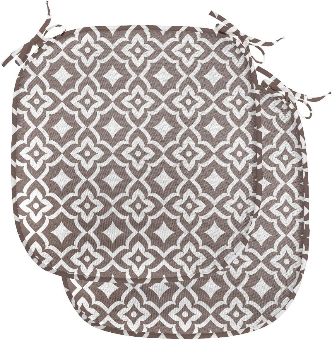imageAmbesonne Romantic Chair Seating Cushion Set of 6 Valentines Day Style Rose Composition Love in Pastel Colors AntiSlip Seat Padding for Kitchen amp Patio 16x16 Aqua Dark Coral BeigeWhite and Taupe