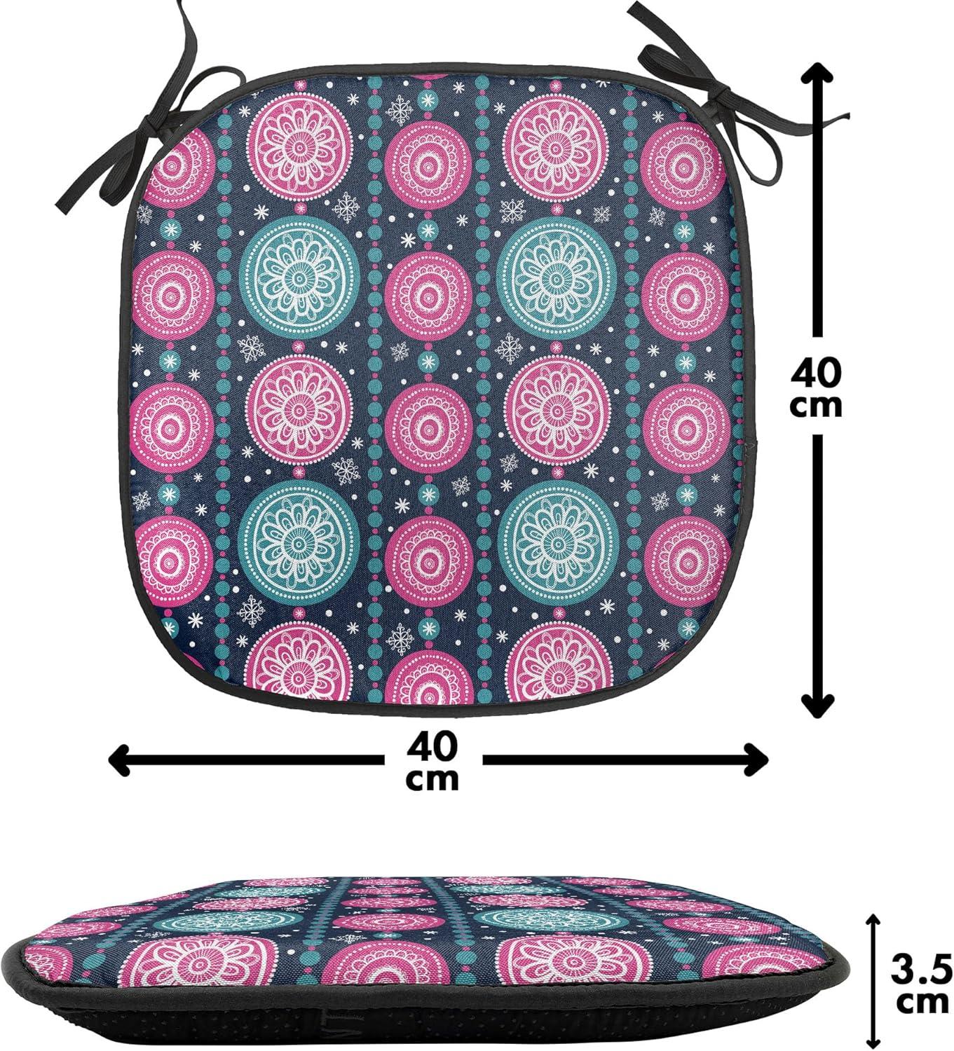 imageAmbesonne Romantic Chair Seating Cushion Set of 6 Valentines Day Style Rose Composition Love in Pastel Colors AntiSlip Seat Padding for Kitchen amp Patio 16x16 Aqua Dark Coral BeigeDark Blue Teal Pink