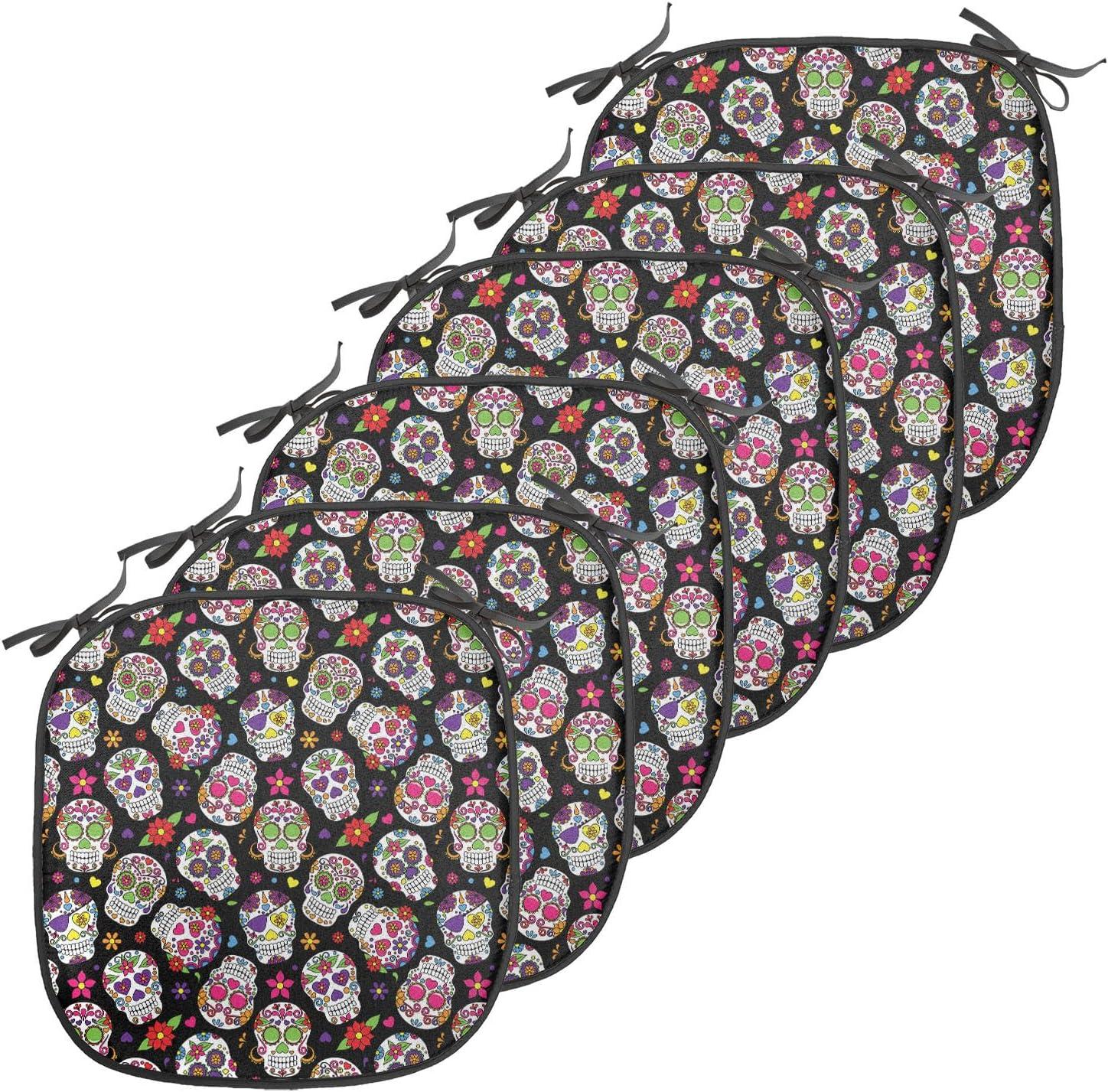 imageAmbesonne Romantic Chair Seating Cushion Set of 6 Valentines Day Style Rose Composition Love in Pastel Colors AntiSlip Seat Padding for Kitchen amp Patio 16x16 Aqua Dark Coral BeigeMulticolor