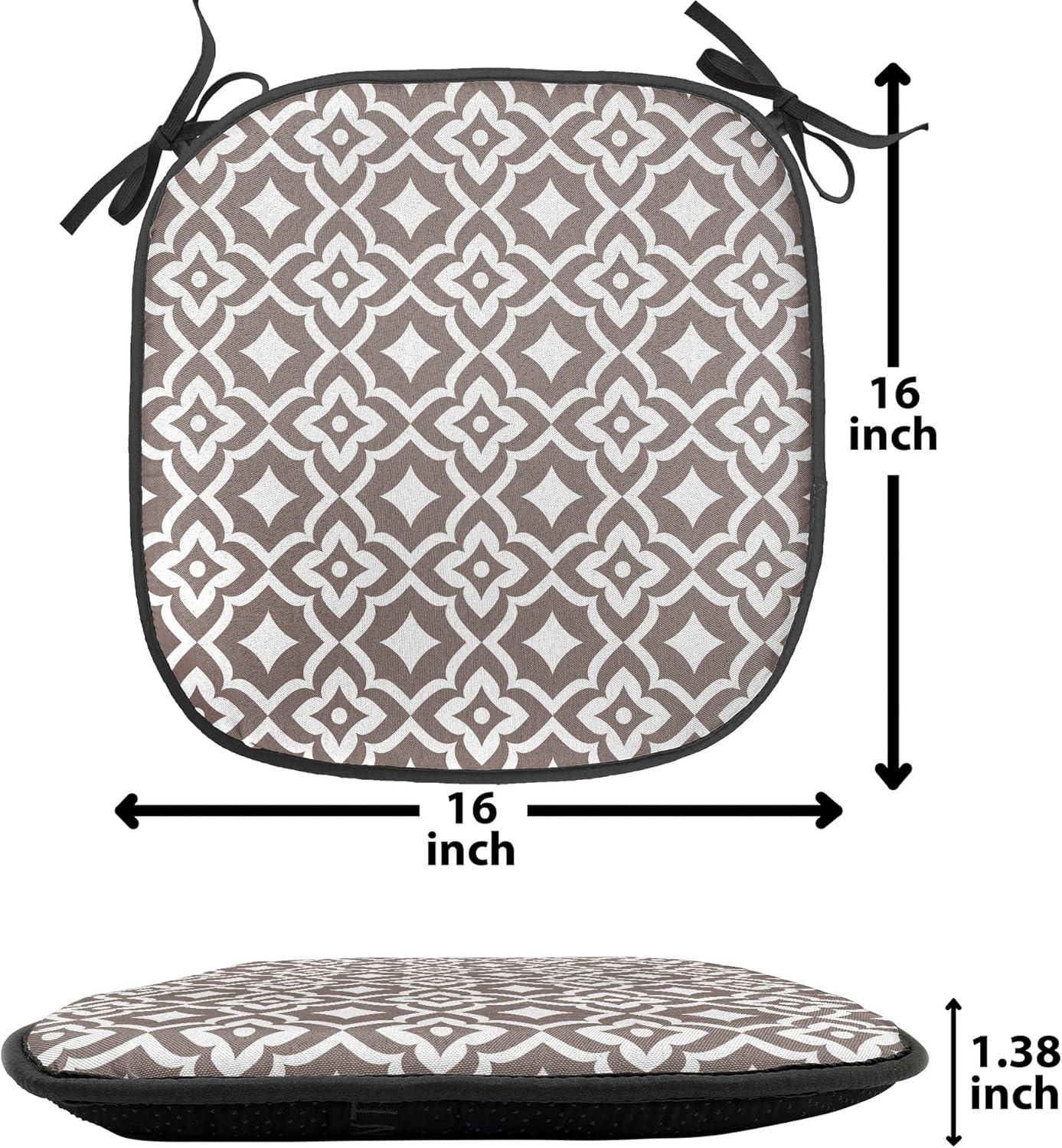 imageAmbesonne Romantic Chair Seating Cushion Set of 6 Valentines Day Style Rose Composition Love in Pastel Colors AntiSlip Seat Padding for Kitchen amp Patio 16x16 Aqua Dark Coral BeigeWhite and Taupe