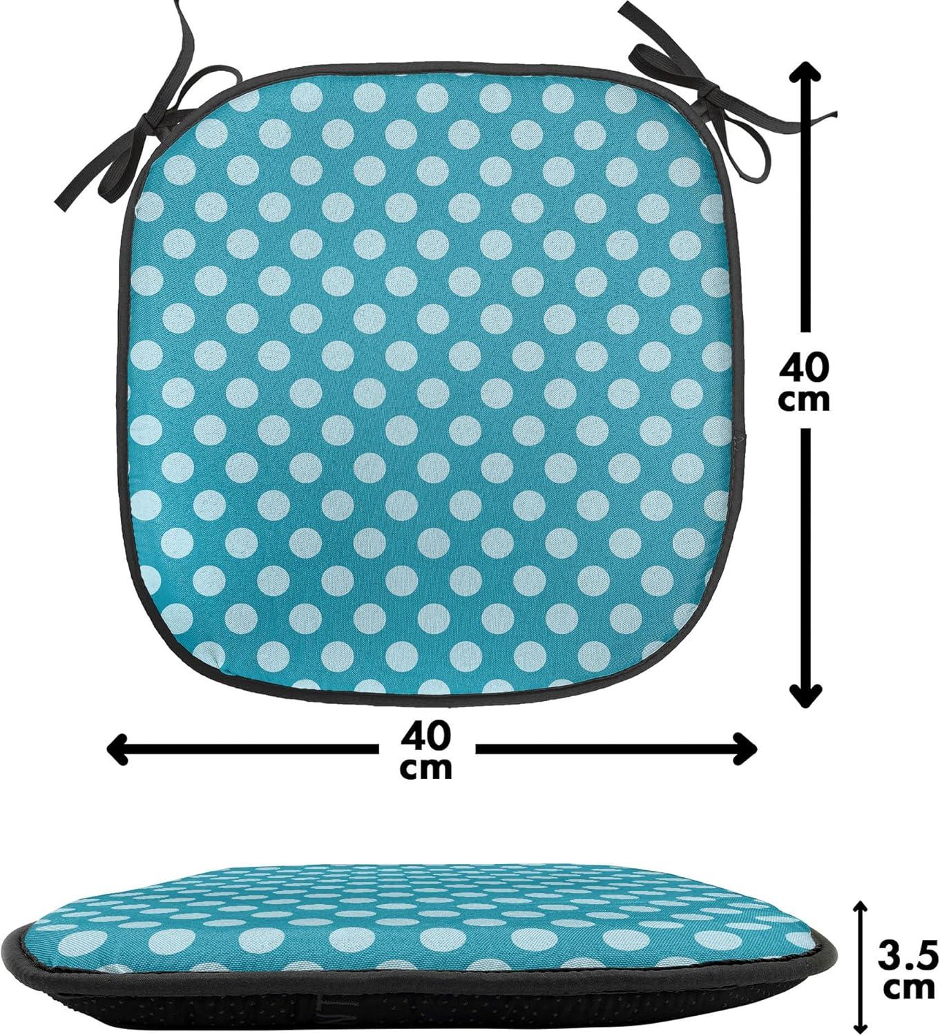 imageAmbesonne Romantic Chair Seating Cushion Set of 8 Soft Colored Hearts in Love Valentines Day Repetitive Pattern AntiSlip Seat Padding for Kitchen amp Patio 16x16 Pale Yellow Pale PinkTeal Pale Blue
