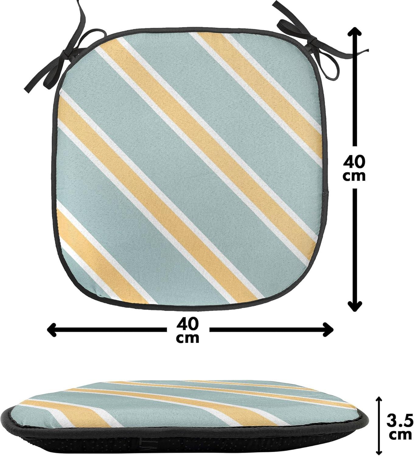 imageAmbesonne Romantic Chair Seating Cushion Set of 8 Soft Colored Hearts in Love Valentines Day Repetitive Pattern AntiSlip Seat Padding for Kitchen amp Patio 16x16 Pale Yellow Pale PinkAlmond Green Apricot