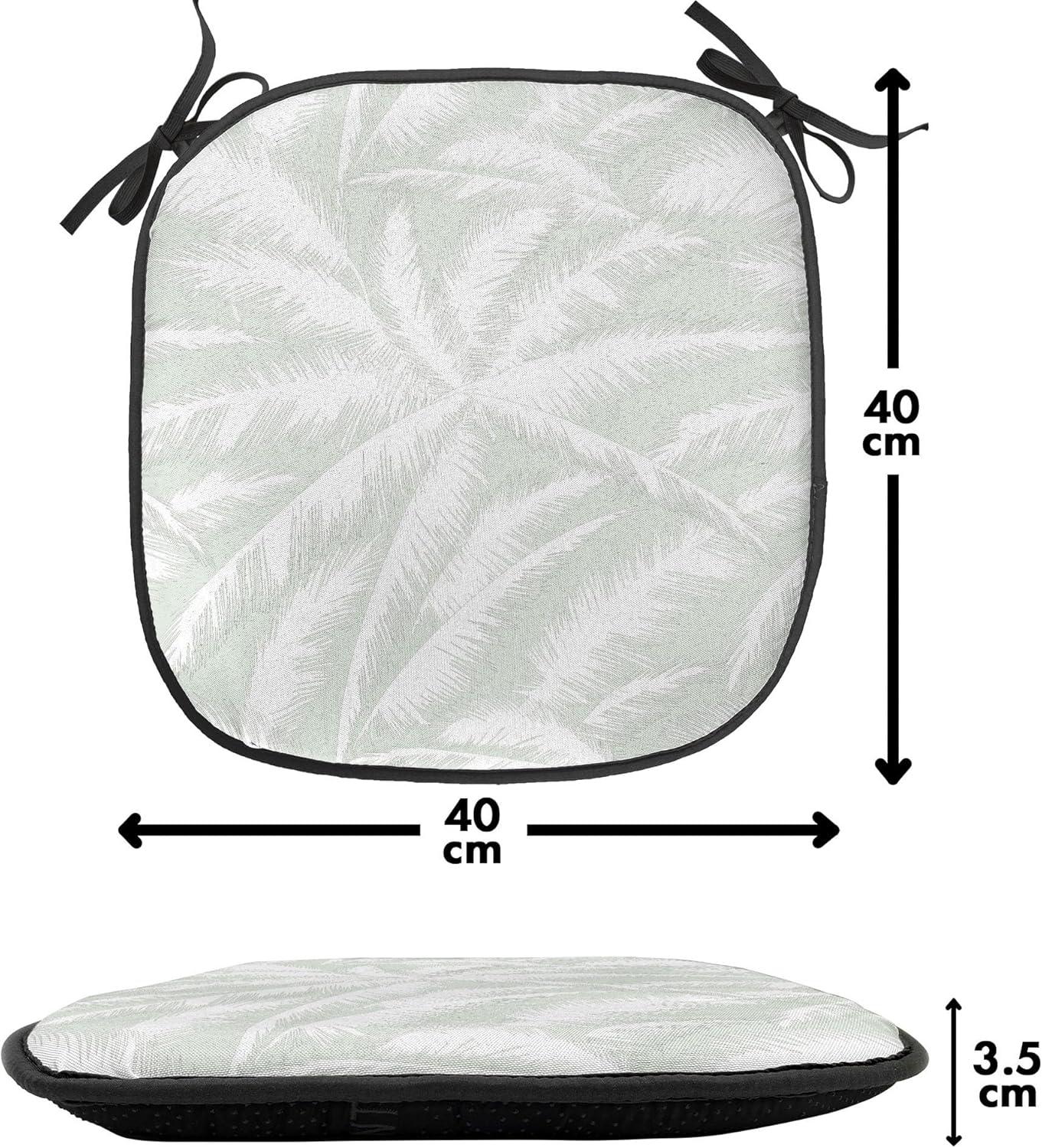 imageAmbesonne Romantic Chair Seating Cushion Set of 8 Soft Colored Hearts in Love Valentines Day Repetitive Pattern AntiSlip Seat Padding for Kitchen amp Patio 16x16 Pale Yellow Pale PinkGreen and White