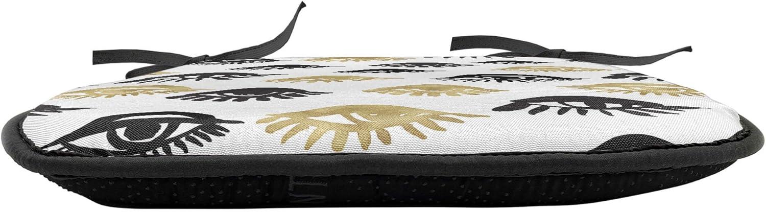 imageAmbesonne Romantic Chair Seating Cushion Set of 8 Soft Colored Hearts in Love Valentines Day Repetitive Pattern AntiSlip Seat Padding for Kitchen amp Patio 16x16 Pale Yellow Pale PinkYellow and Black