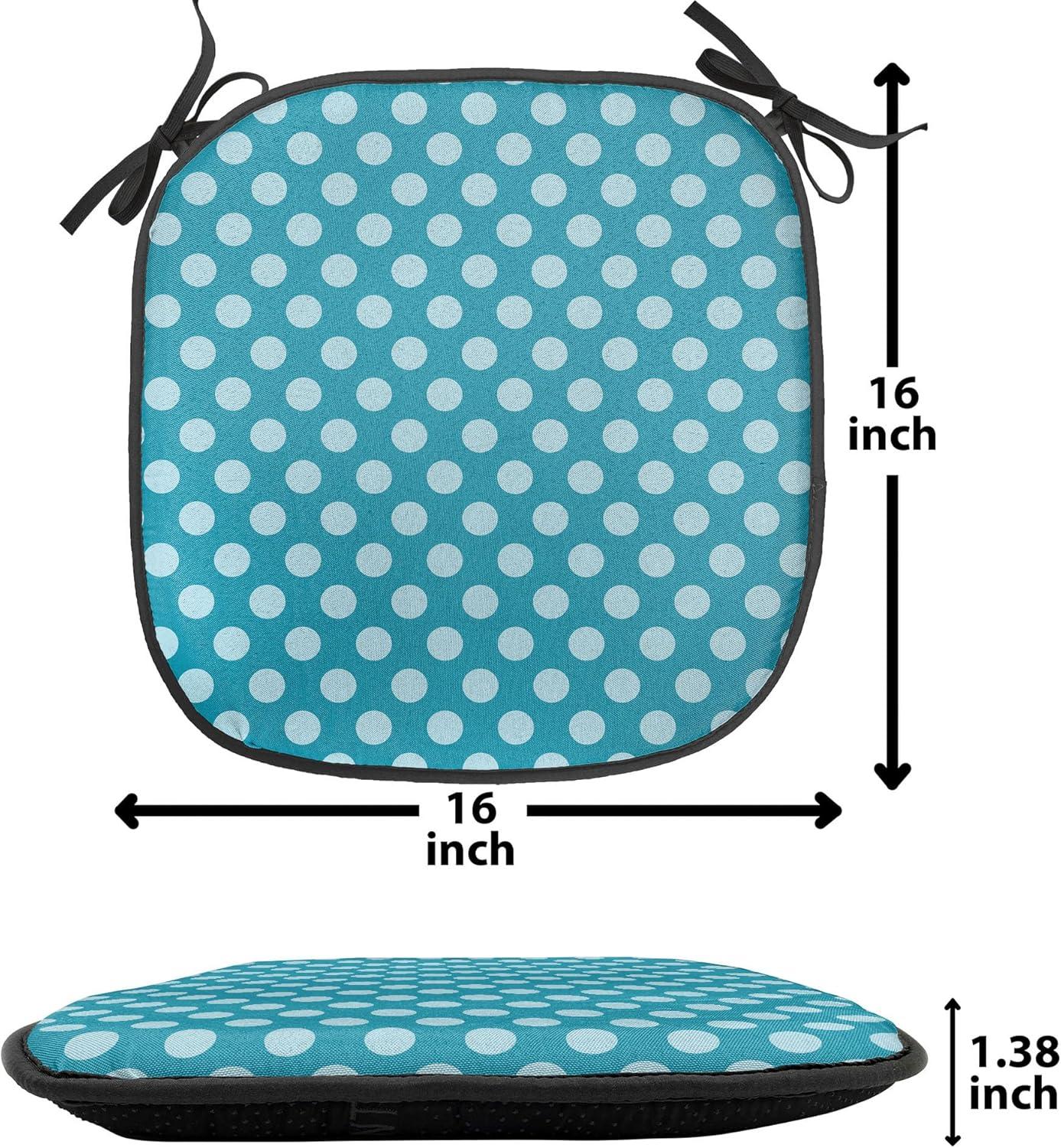 imageAmbesonne Romantic Chair Seating Cushion Set of 8 Soft Colored Hearts in Love Valentines Day Repetitive Pattern AntiSlip Seat Padding for Kitchen amp Patio 16x16 Pale Yellow Pale PinkTeal Pale Blue
