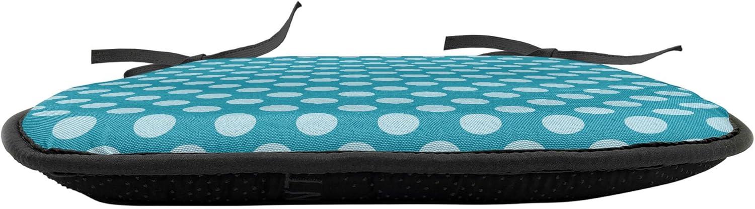 imageAmbesonne Romantic Chair Seating Cushion Set of 8 Soft Colored Hearts in Love Valentines Day Repetitive Pattern AntiSlip Seat Padding for Kitchen amp Patio 16x16 Pale Yellow Pale PinkTeal Pale Blue