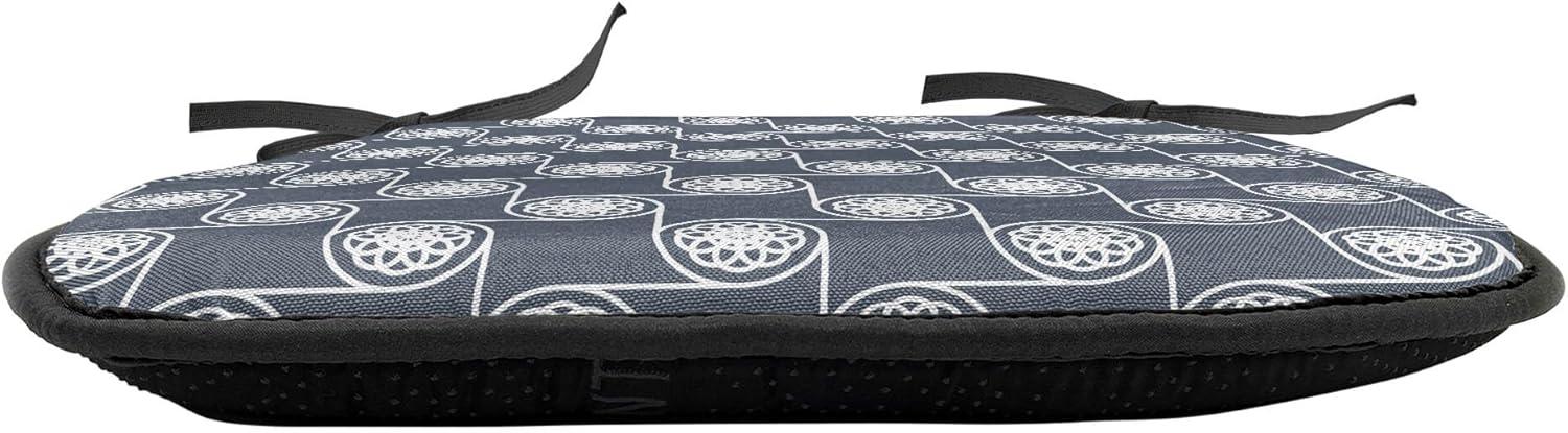 imageAmbesonne Romantic Chair Seating Cushion Set of 8 Soft Colored Hearts in Love Valentines Day Repetitive Pattern AntiSlip Seat Padding for Kitchen amp Patio 16x16 Pale Yellow Pale PinkCharcoal Grey Dark Blue