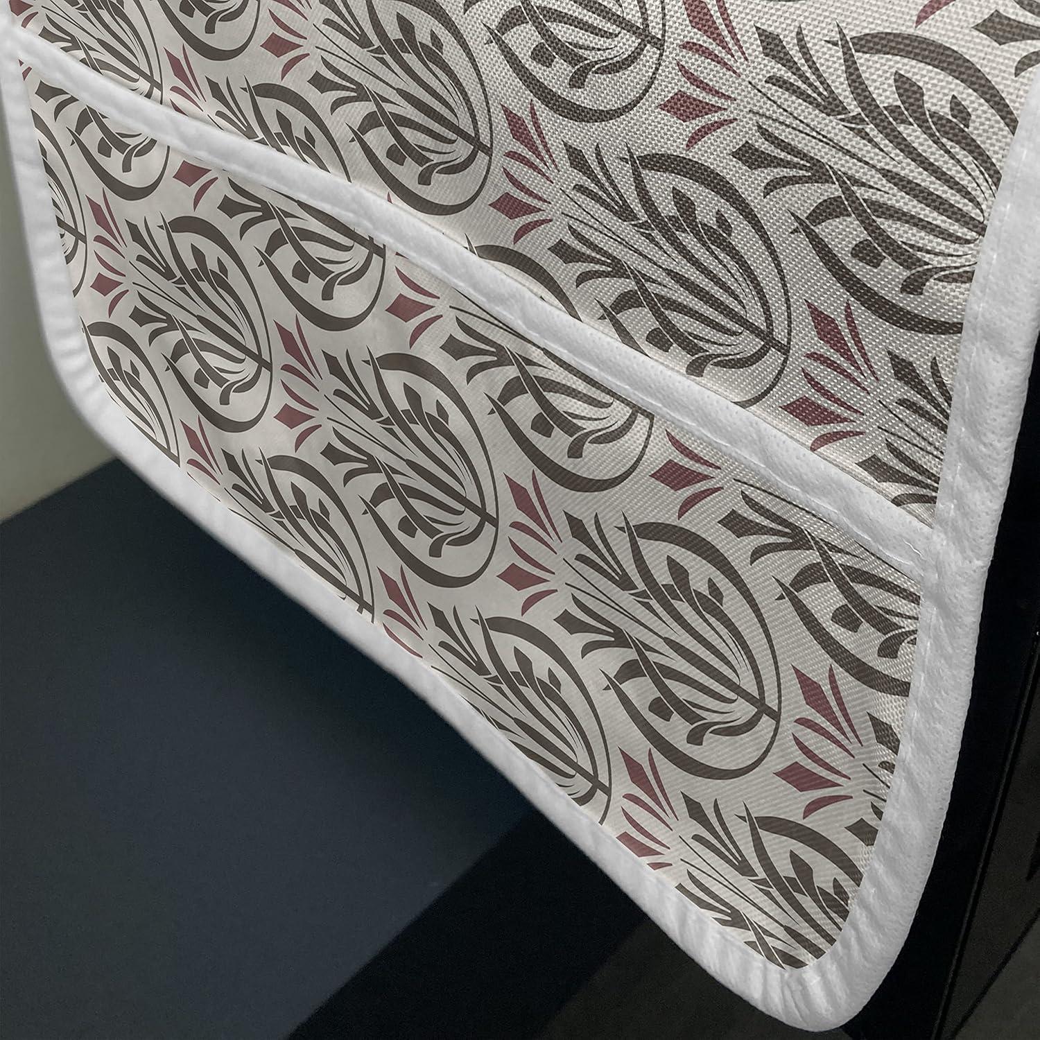 imageAmbesonne Romantic Microwave Oven Cover Gothic Hearts Tattoo Style Valentines Love Graffiti Grunge Illustration Water Resistant Organizer with Pockets for Kitchen 36 x 12 Pale Grey BlackArmy Green Dried Rose