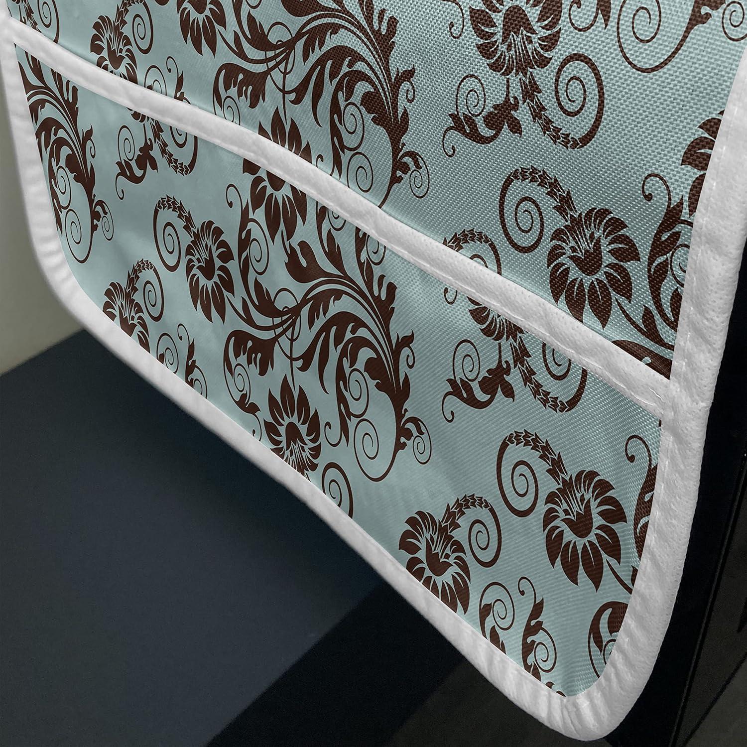 imageAmbesonne Romantic Microwave Oven Cover Gothic Hearts Tattoo Style Valentines Love Graffiti Grunge Illustration Water Resistant Organizer with Pockets for Kitchen 36 x 12 Pale Grey BlackSeal Brown and Pale Blue