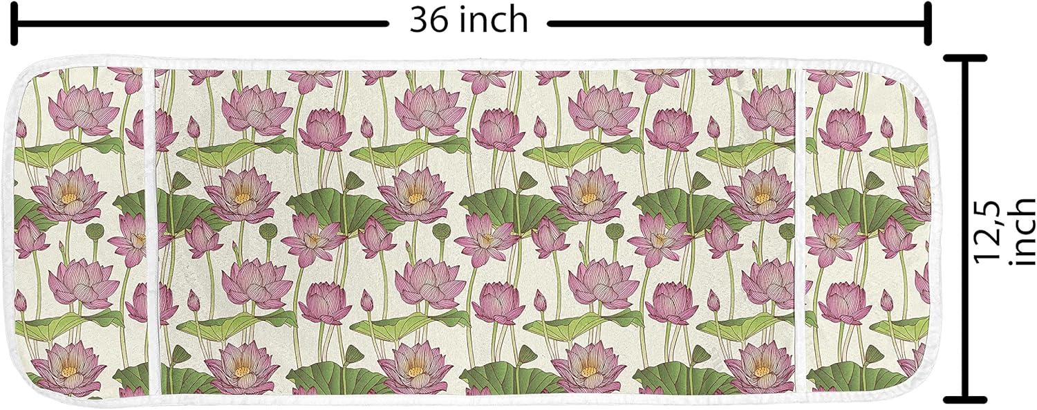 imageAmbesonne Romantic Microwave Oven Cover Gothic Hearts Tattoo Style Valentines Love Graffiti Grunge Illustration Water Resistant Organizer with Pockets for Kitchen 36 x 12 Pale Grey BlackPink Ivory and Green