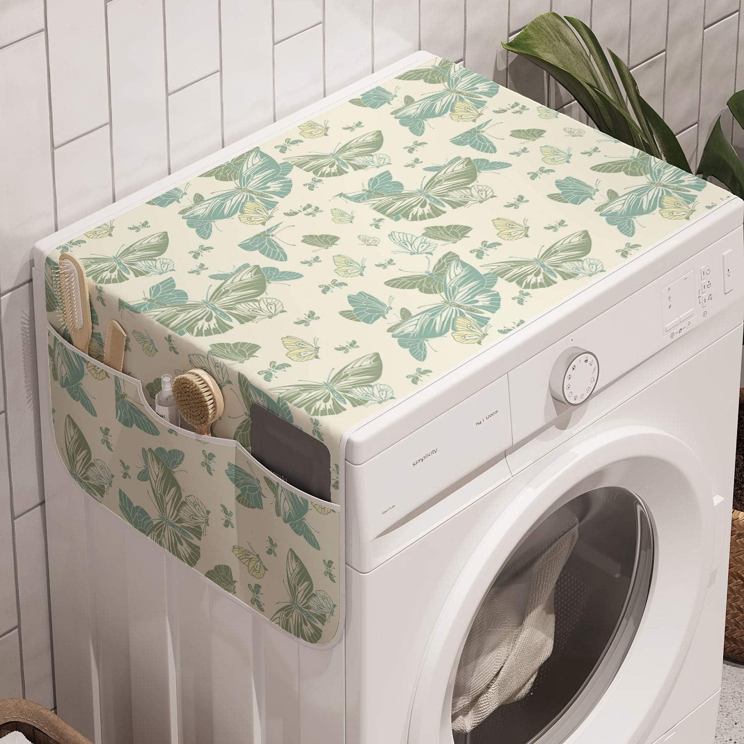 imageAmbesonne Romantic Microwave Oven Cover Gothic Hearts Tattoo Style Valentines Love Graffiti Grunge Illustration Water Resistant Organizer with Pockets for Kitchen 36 x 12 Pale Grey BlackPale Almond Green Cream